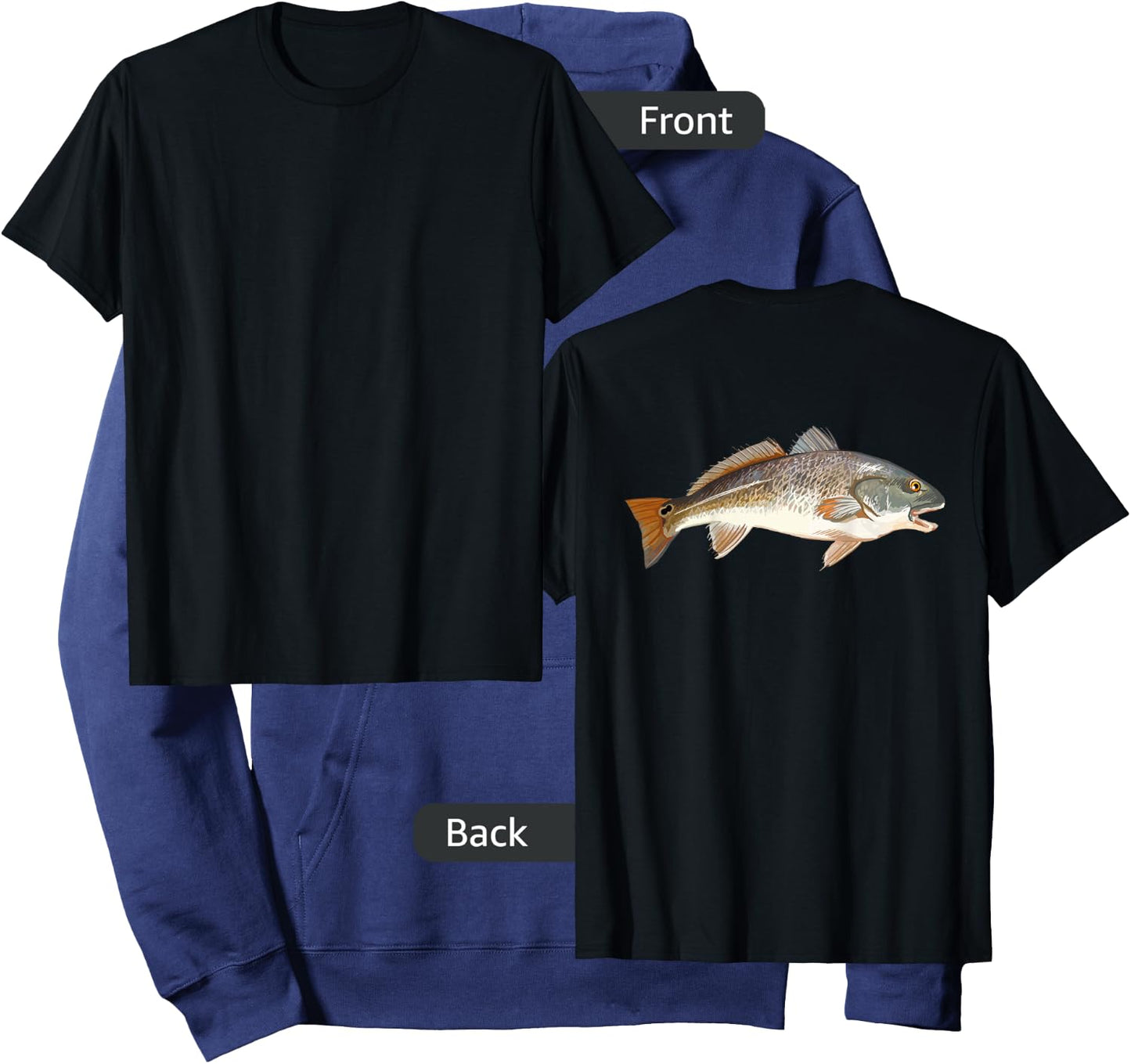 Redfish | Red Drum Fish Shirt Hoodie - Hoodie | Navy