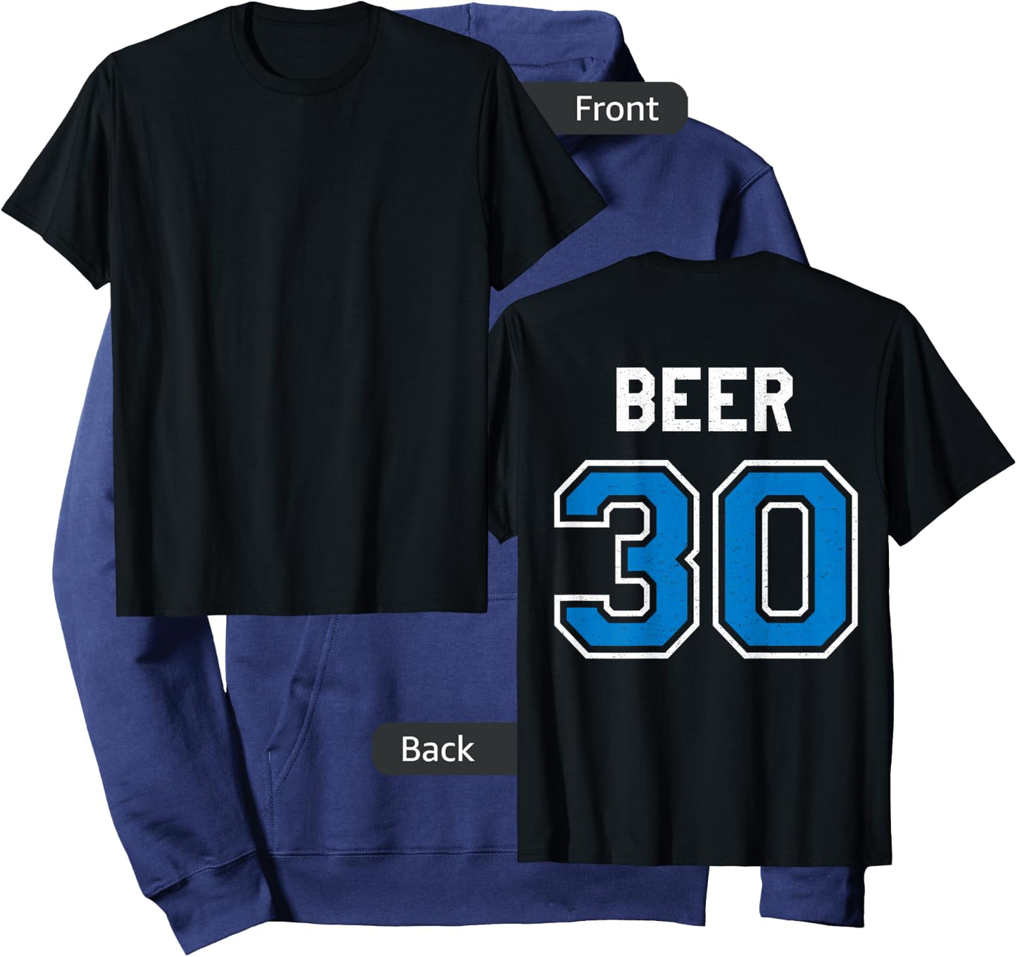 Beer 30 Athlete Uniform Jersey Funny Gag Gift Blue Hoodie - Hoodie | Navy