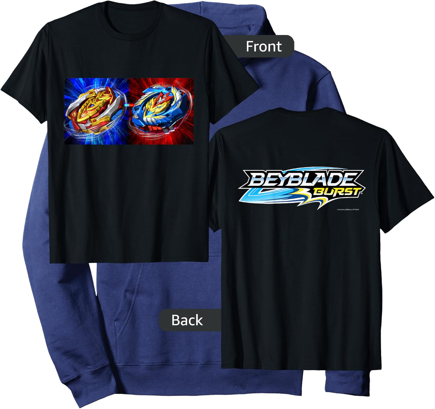 Beyblade Burst Turbo Double BEY Small Hoodie - Hoodie | Navy