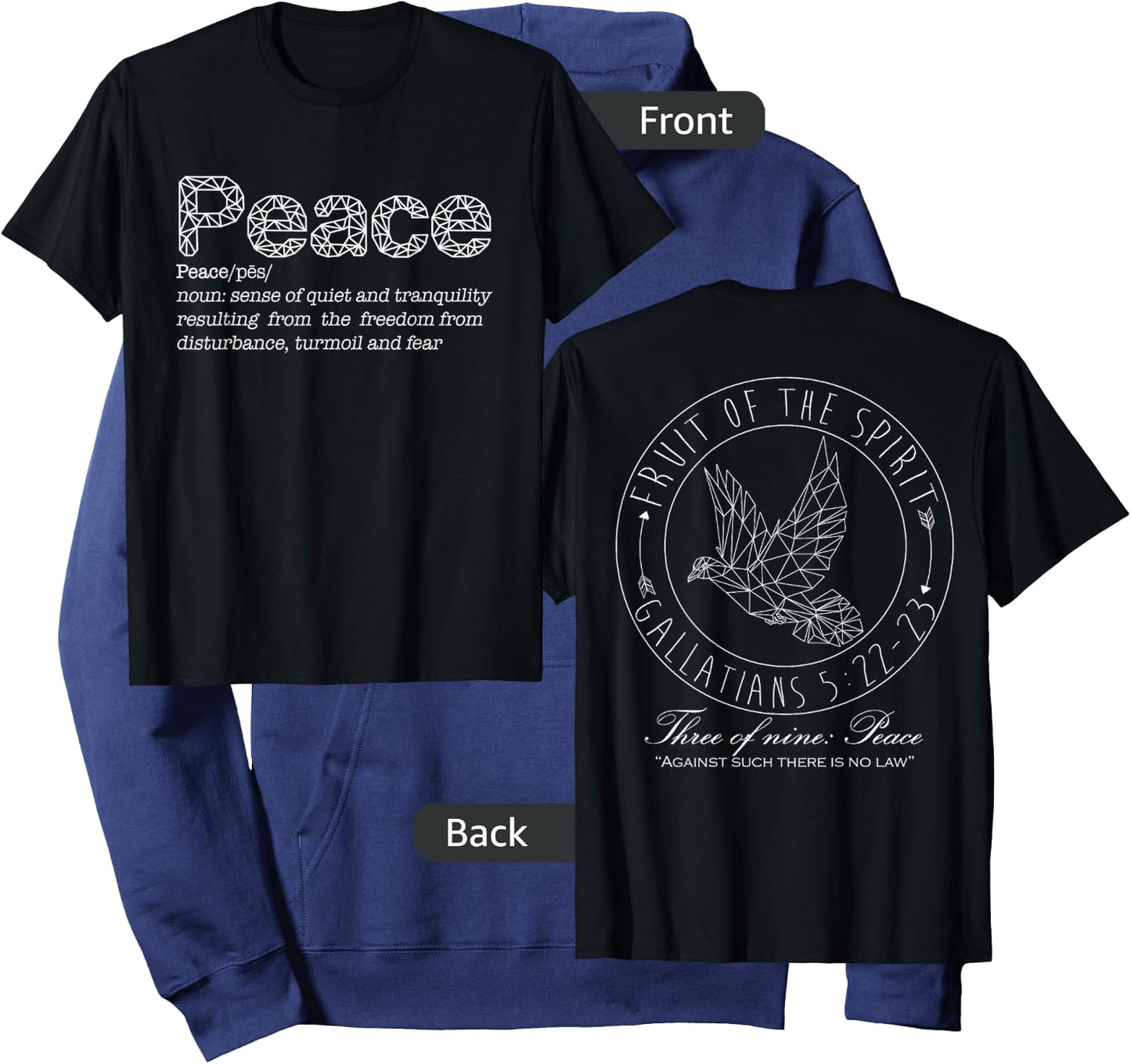 Christian Graphic Peace Hoodie - Hoodie | Navy