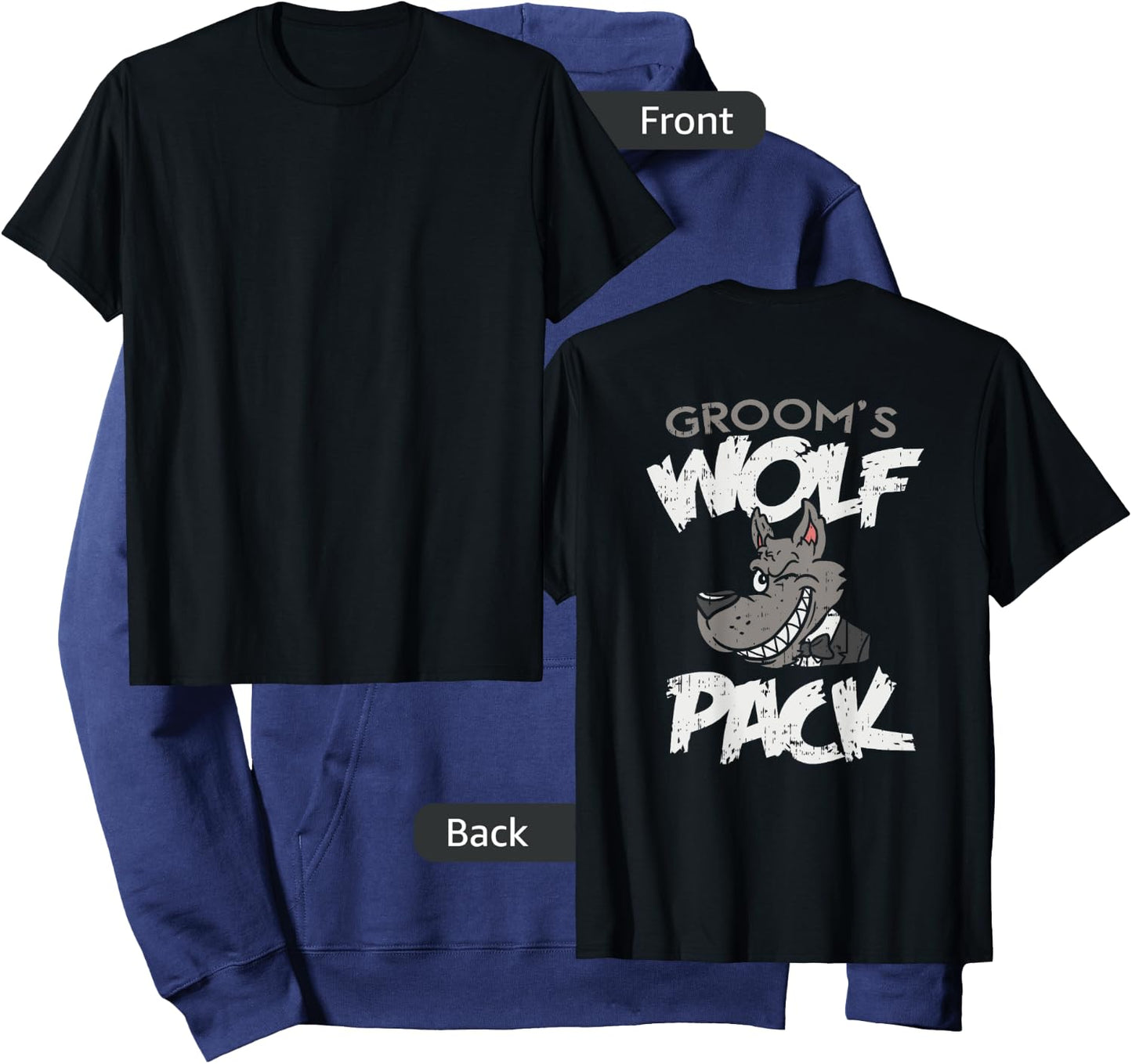 Bachelor Party T Shirts, Wolf Pack Member Graphic Hoodie - Hoodie | Navy