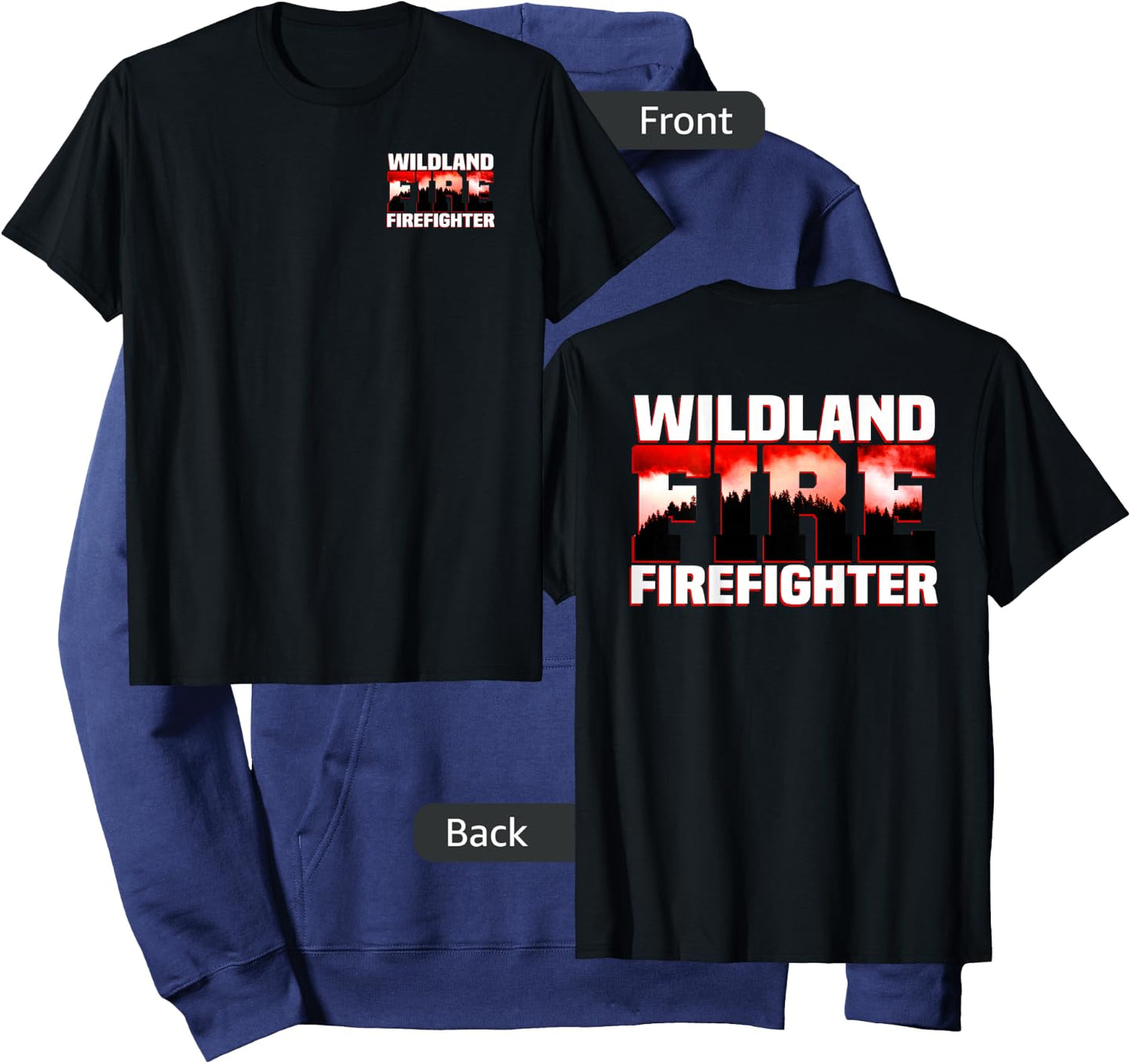 Wildland Fire Rescue Department Firefighters Firemen Uniform Hoodie - Hoodie | Navy