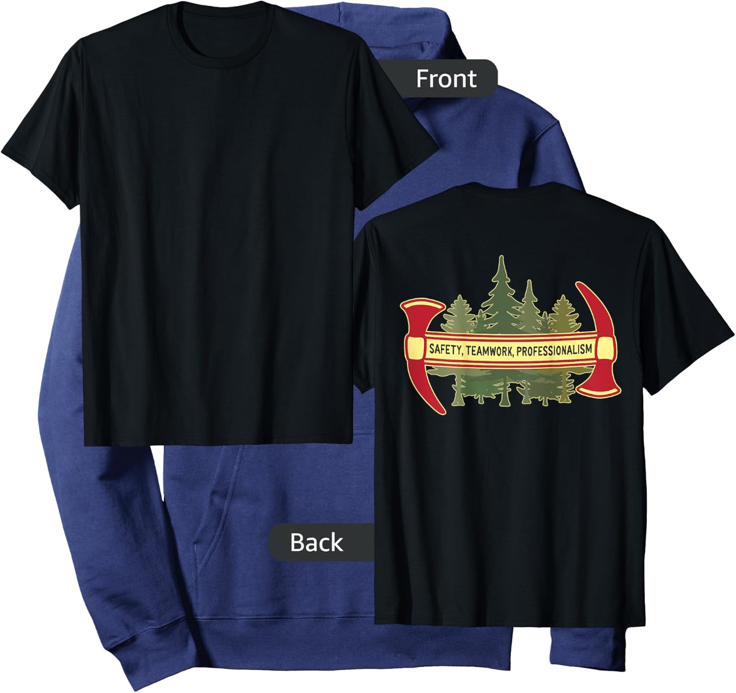 DESIGN ON BACK - Hotshot Motto Wildland Forest Firefighter Hoodie - Hoodie | Navy