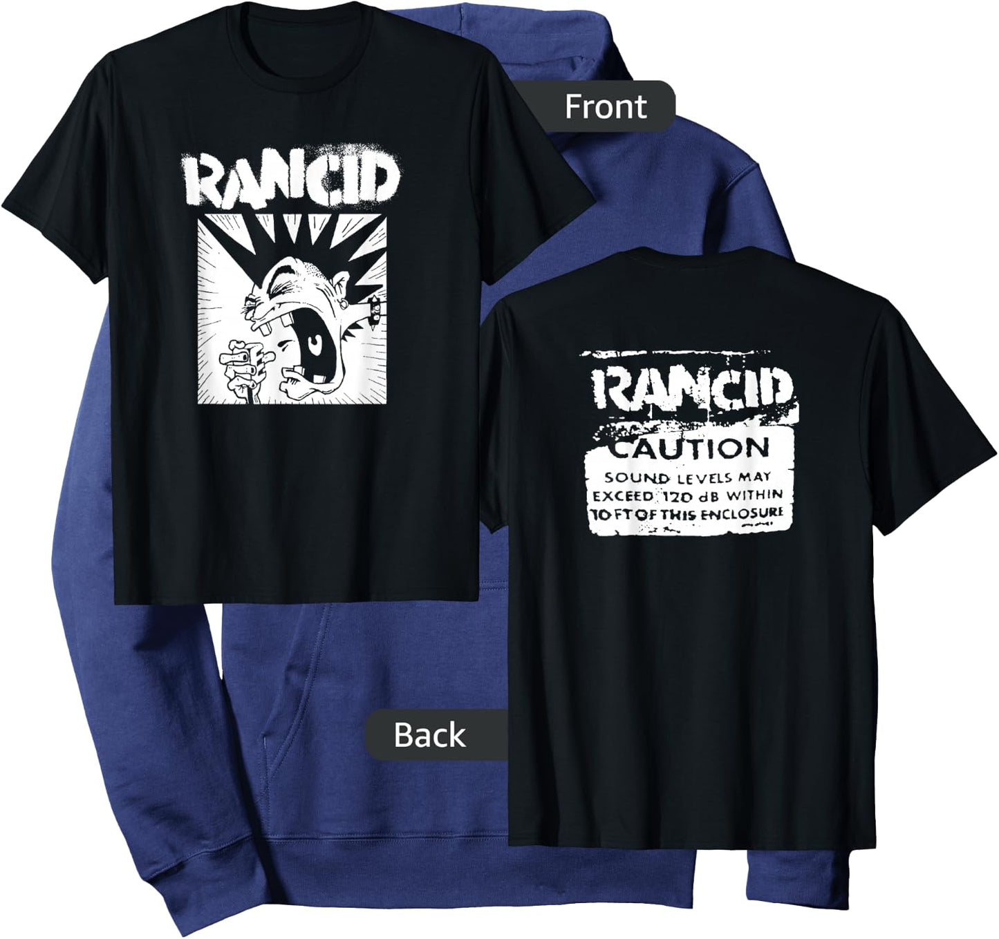 Rancid - Official Merchandise - Microphone Hoodie - Hoodie | Navy