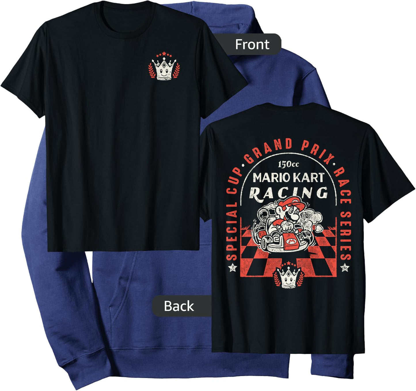 Mario Kart Victory Crown Front 150cc Racing Graphic Hoodie - Hoodie | Navy