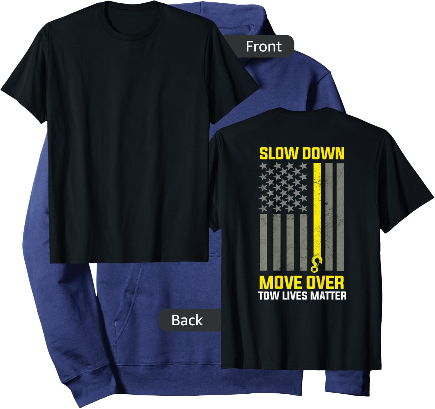 Tow Lives Matter Thin Yellow Line Tow Lives Matter Hoodie - Hoodie | Navy