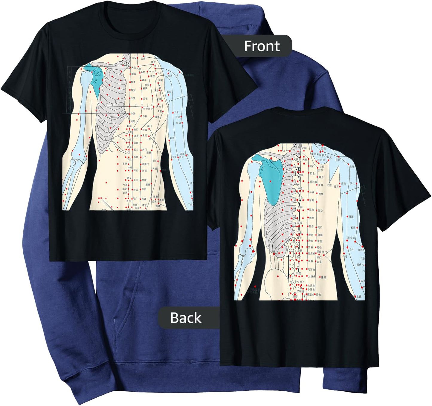Acupuncture Chinese Medicine Healing Meridian 2 Side Hoodie - Hoodie | Navy