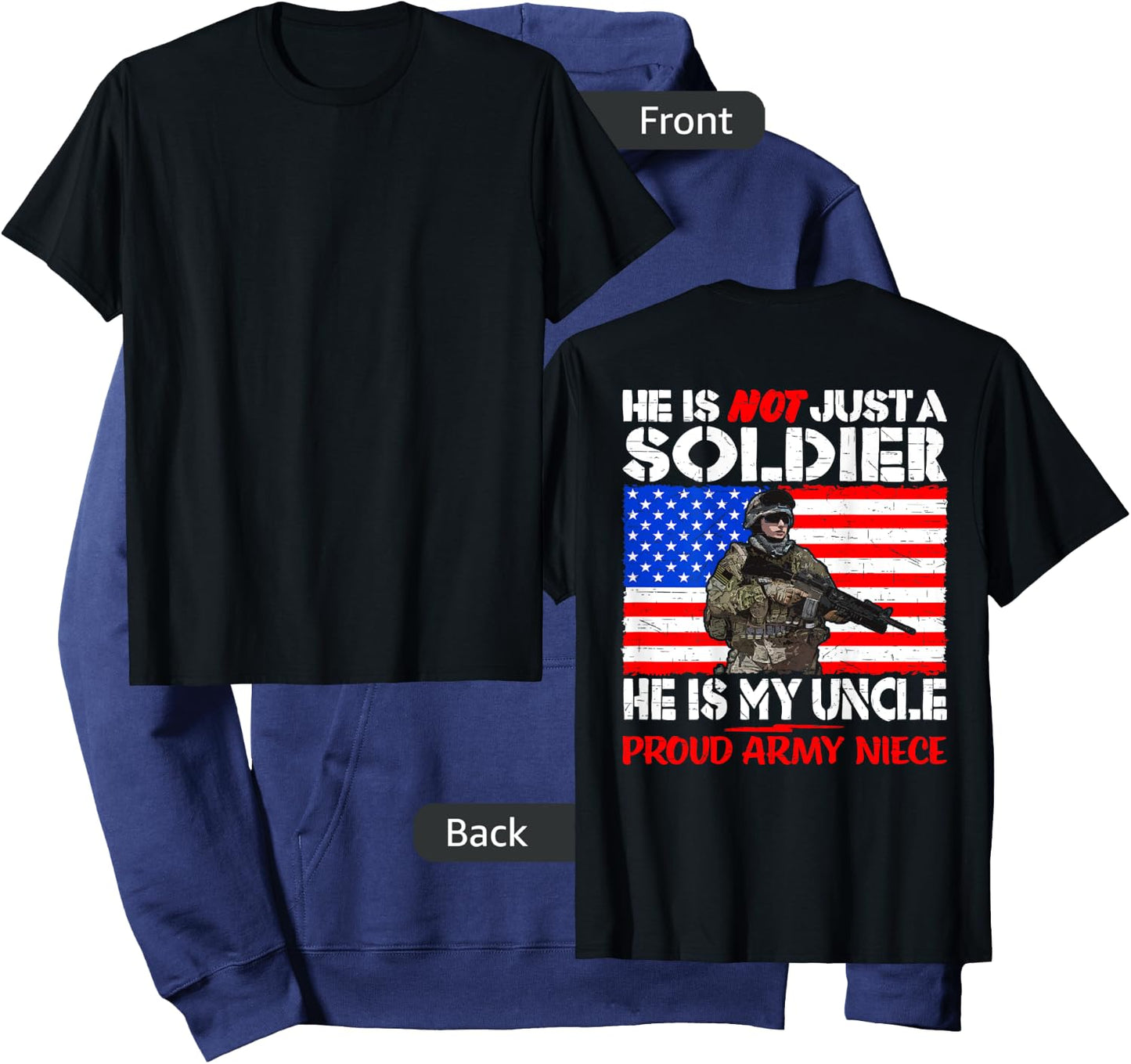 My Uncle Is My Soldier Hero Proud Army Niece Military Family Hoodie - Hoodie | Navy