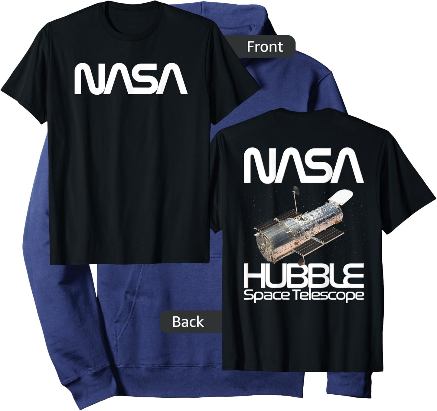 Hubble Space Telescope FRONT AND BACK DESIGN NASA Astronomy Hoodie - Hoodie | Navy