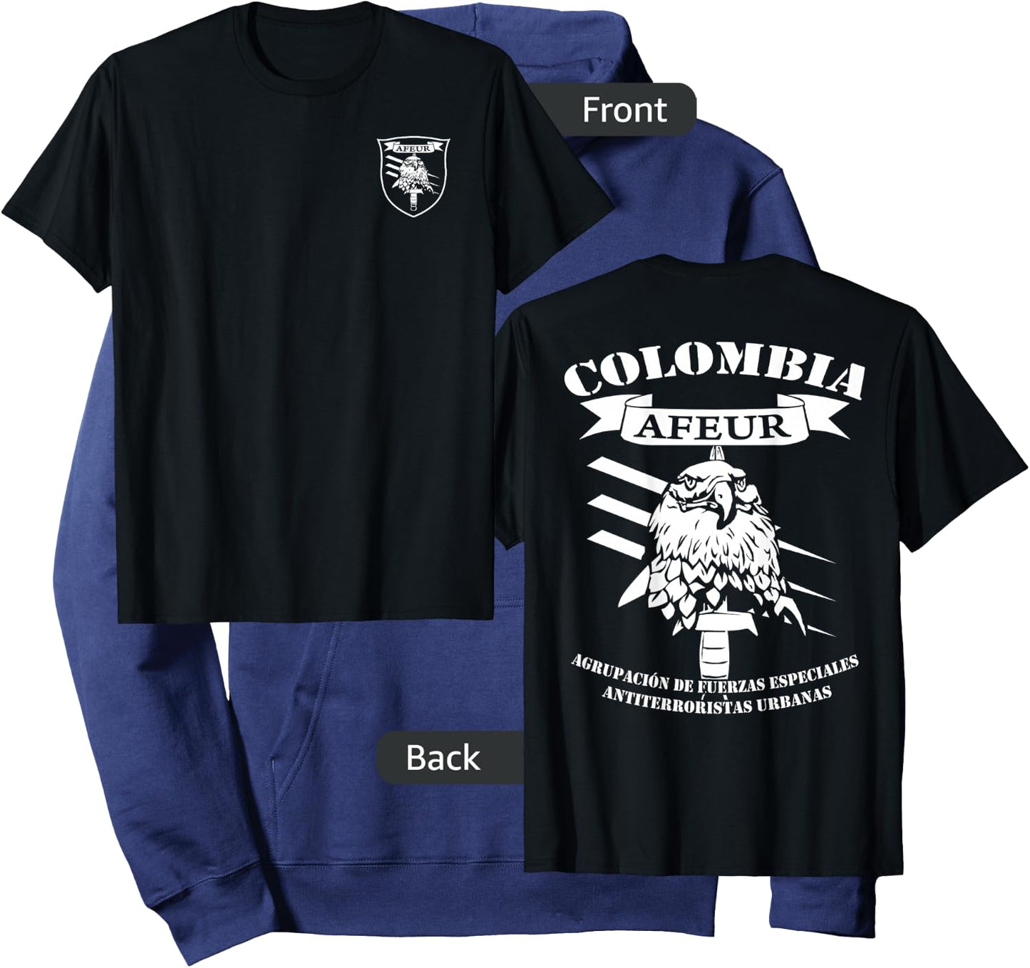 Colombia Army Special Forces AFEUR Hoodie - Hoodie | Navy