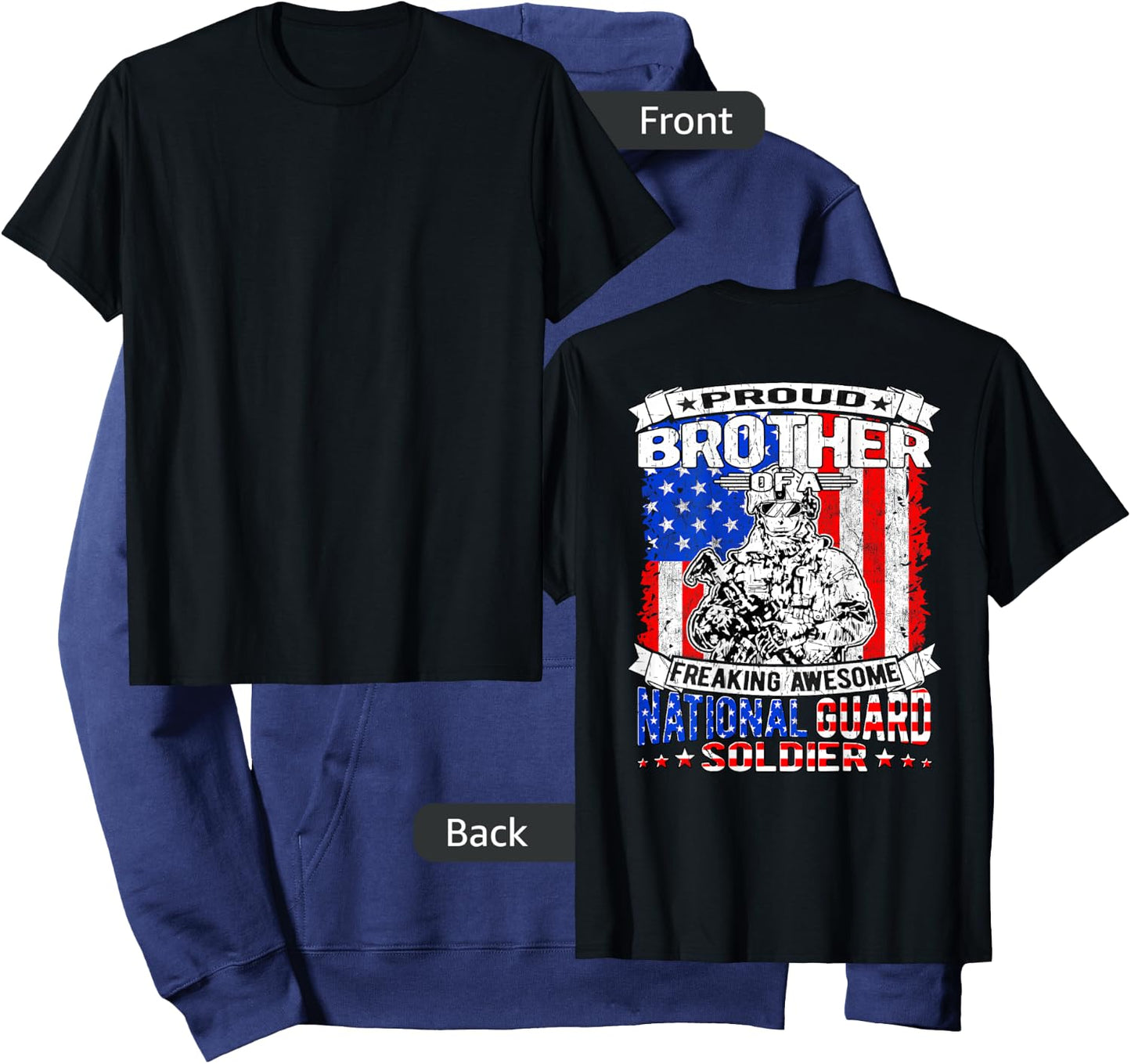 Proud Brother of A National Guard Soldier Army Sibling Gift Hoodie - Hoodie | Navy