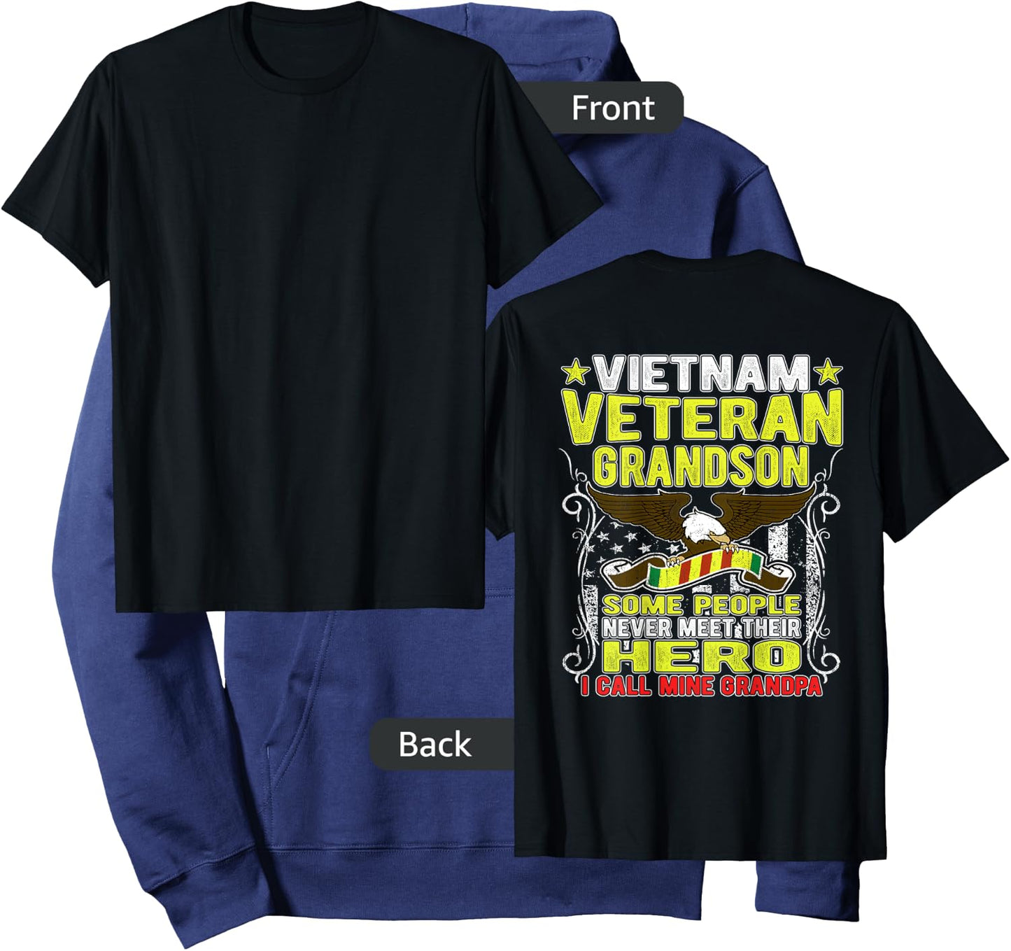 Proud Vietnam Veteran Grandson - Military Veterans Day Gift Hoodie - Hoodie | Navy
