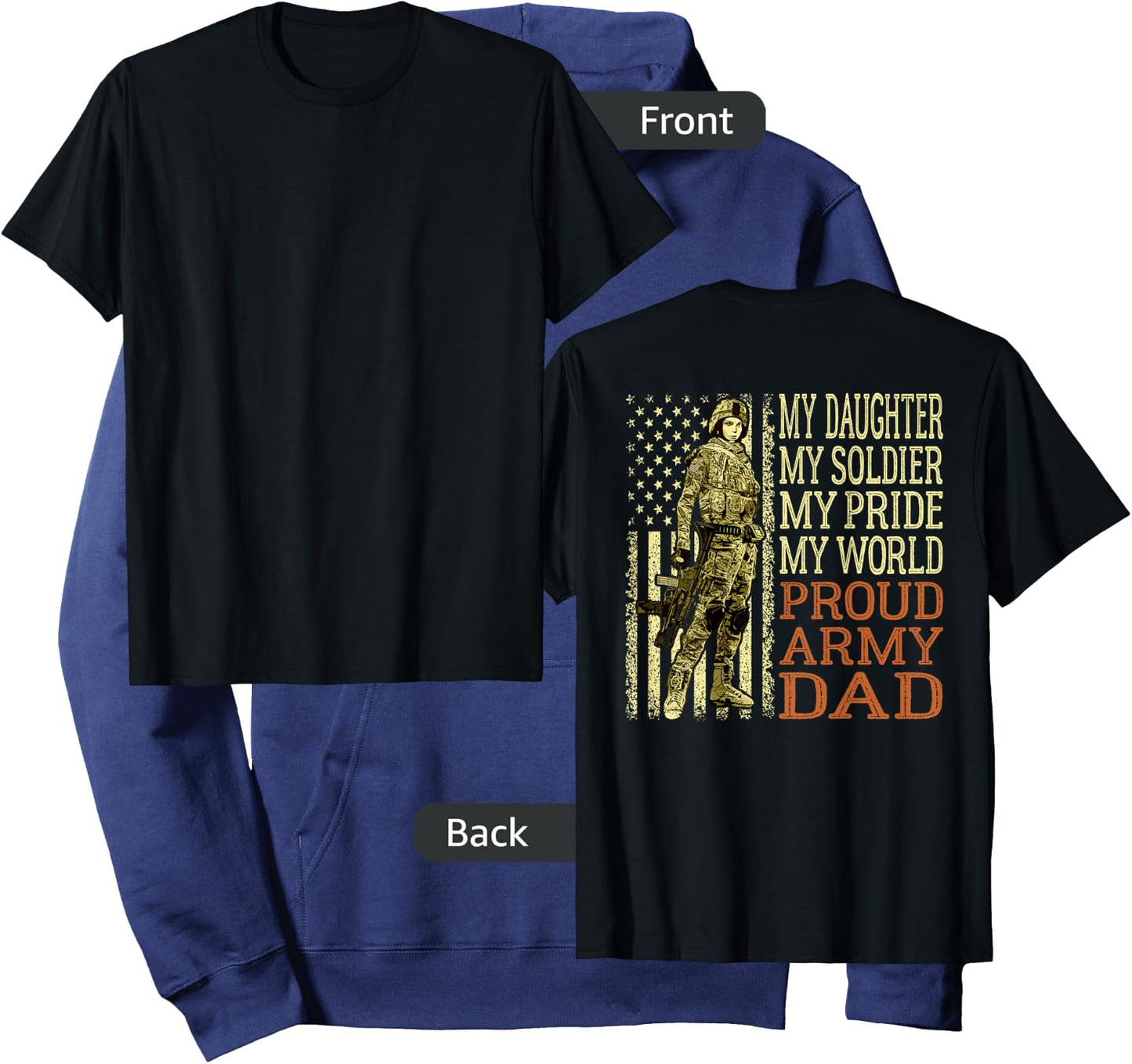 My Daughter My Soldier Hero Proud Army Dad Military Father Hoodie - Hoodie | Navy