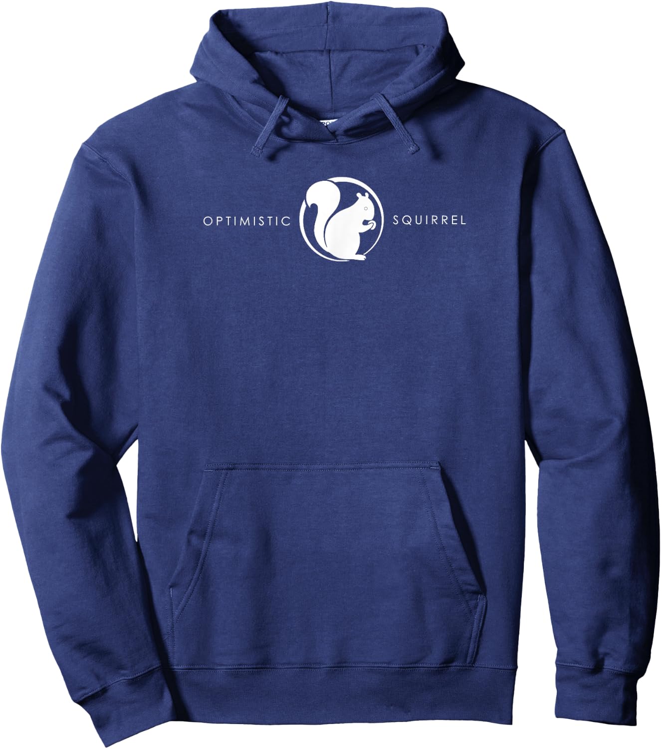 Official Optimistic Squirrel white logo with acorn Hoodie - Hoodie | Navy