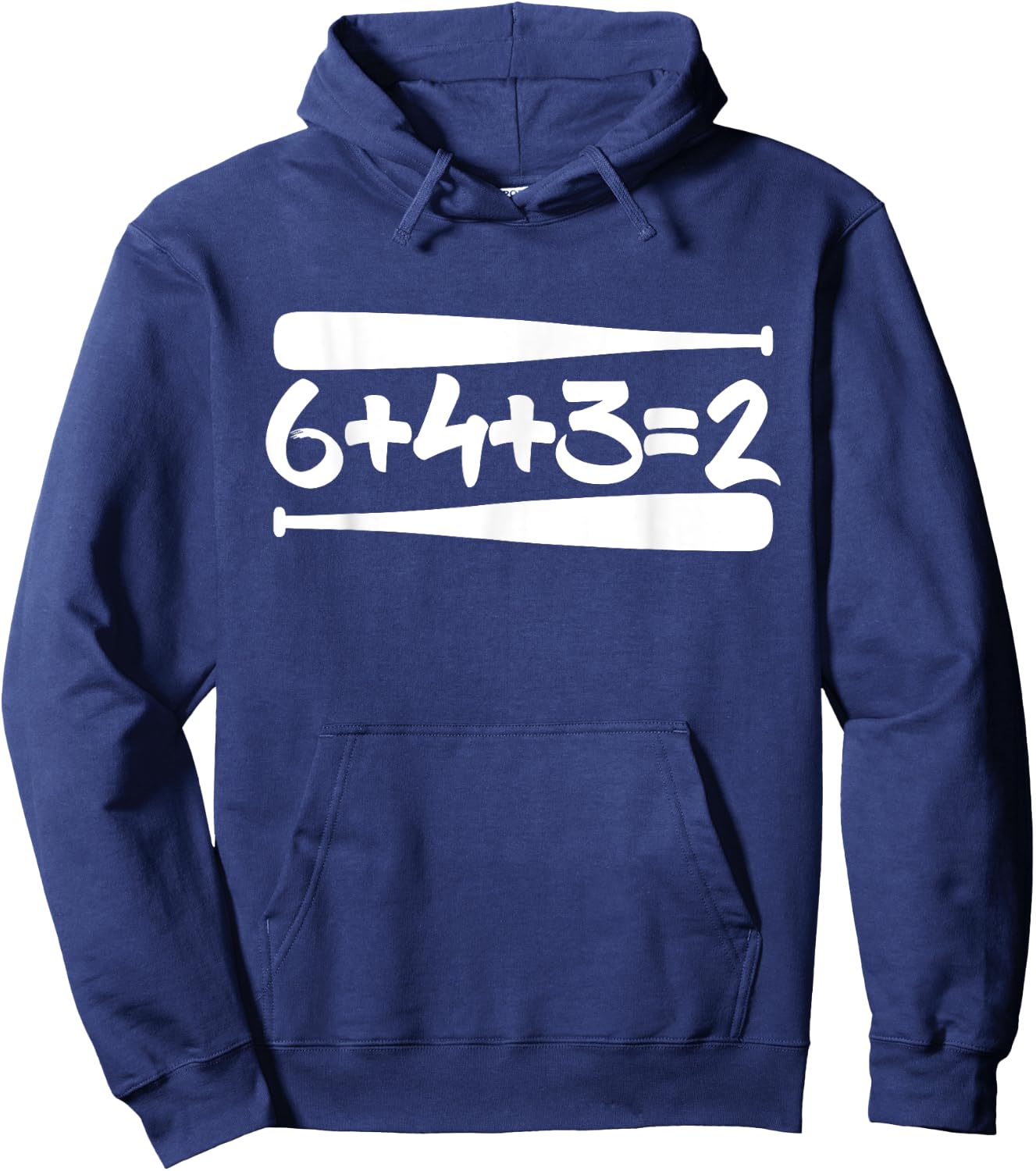 643 2 Baseball Double Play Mom Dad Gift 6+4+3=2 Math Funny Hoodie - Hoodie | Navy