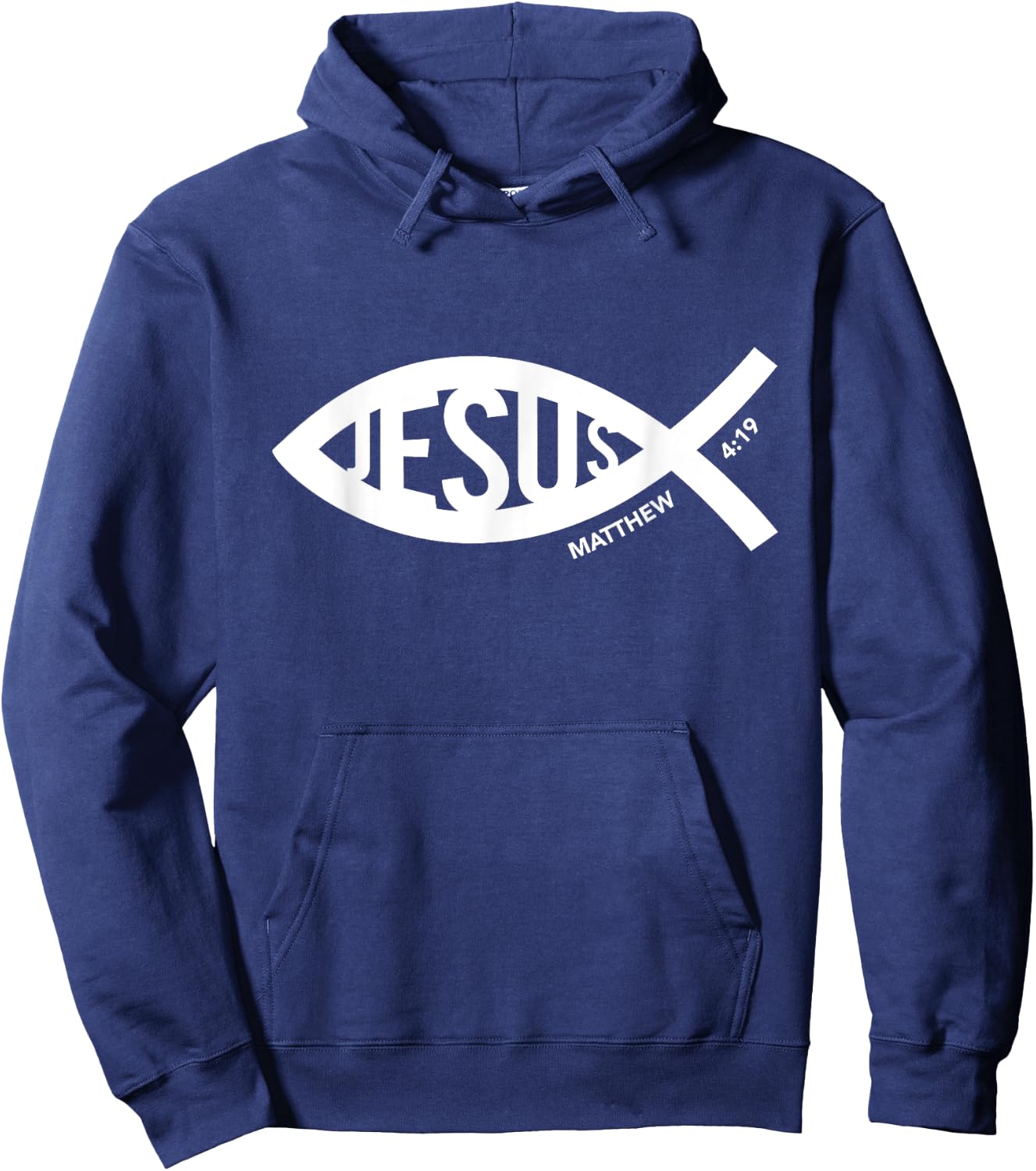 Jesus Fish Symbol Christian Hoodie - Hoodie | Navy