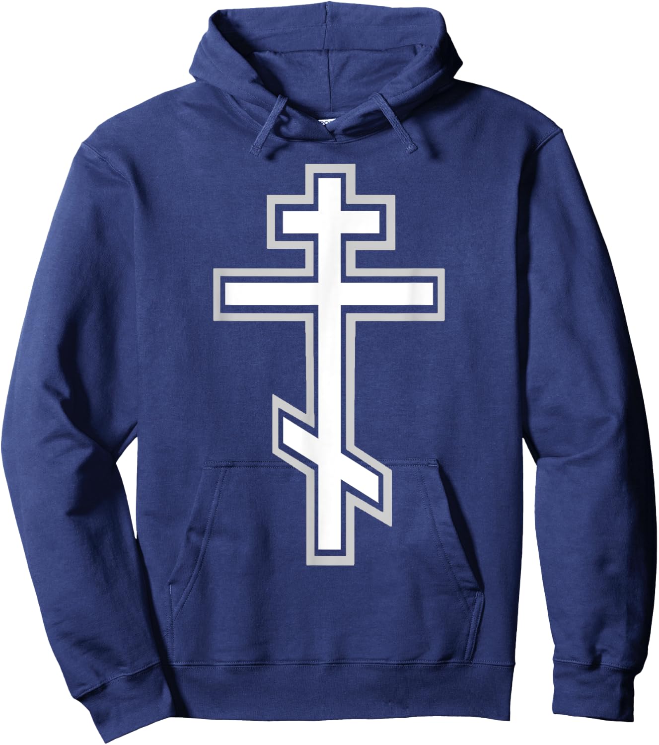 Russian Orthodox Cross. Crucifix Christian Hoodie - Hoodie | Navy