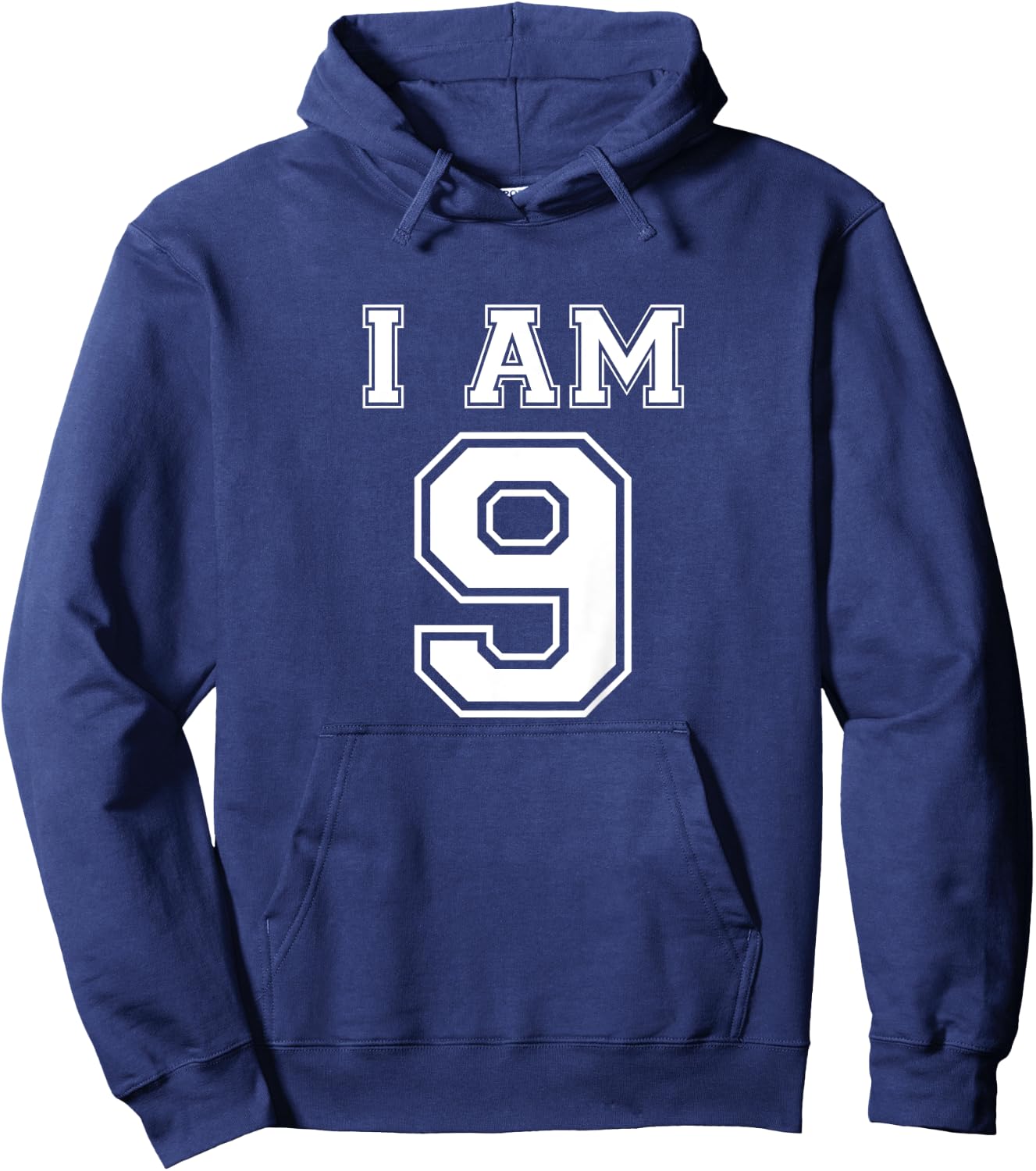 Nine Year Old Birthday Present I Am 9 Football Jersey Style Hoodie - Hoodie | Navy