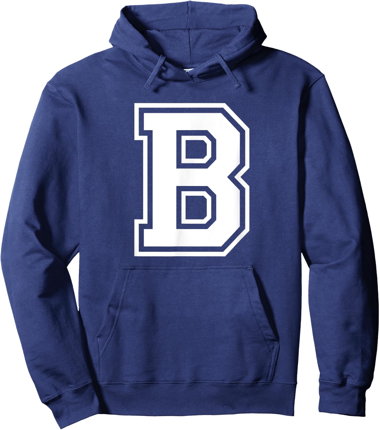 Letter B Name Initial Varsity Alphabet Monogram Hoodie - Hoodie | Navy