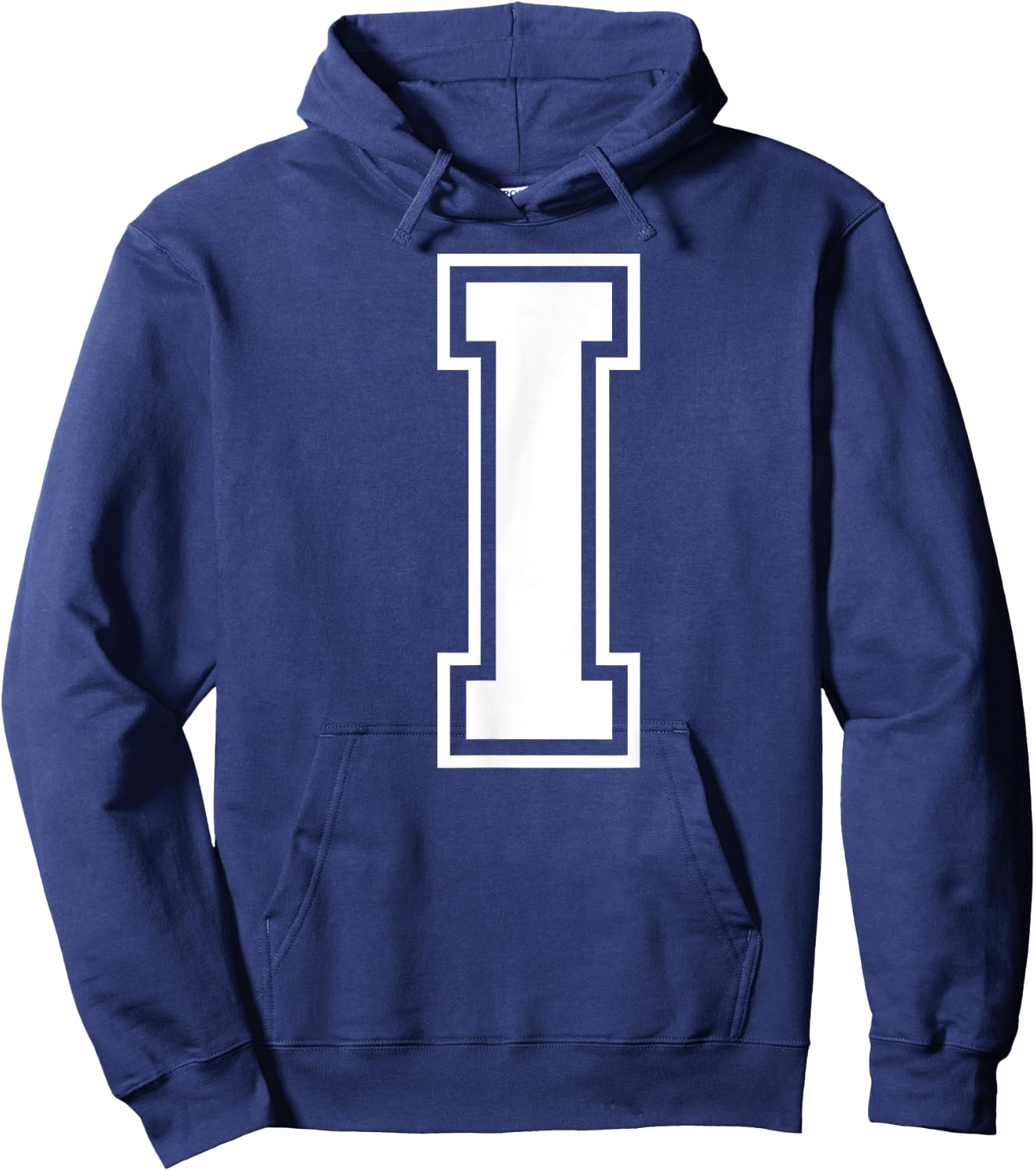 Letter I Capital Alphabet College Varsity Monogram Club Hoodie - Hoodie | Navy