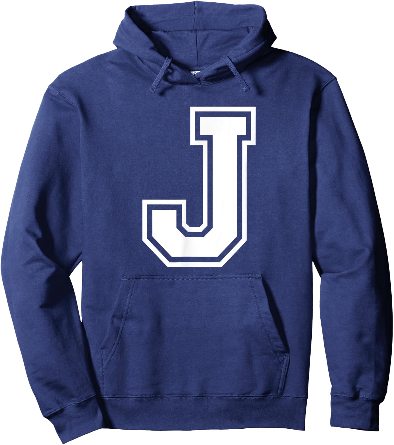 Letter J Name Initial Varsity Alphabet Monogram Hoodie - Hoodie | Navy