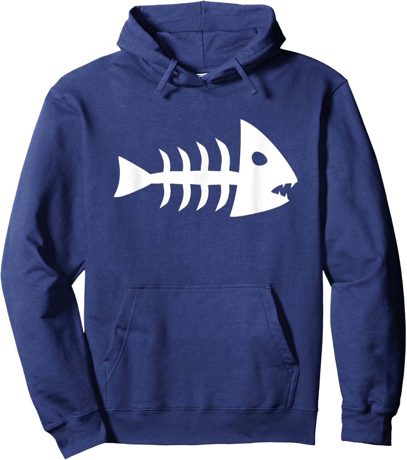 Cool White Piranha Fish Skeleton Hoodie - Hoodie | Navy
