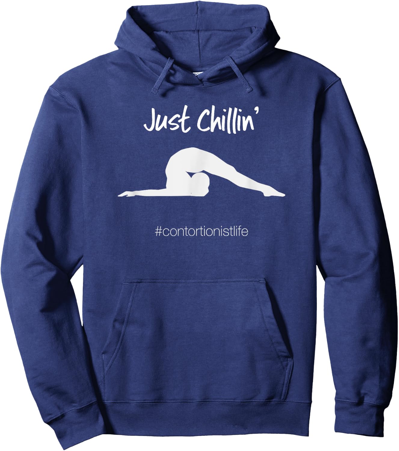 Contortionist Funny - Just Chilin' Chest Stand Pose Hoodie - Hoodie | Navy