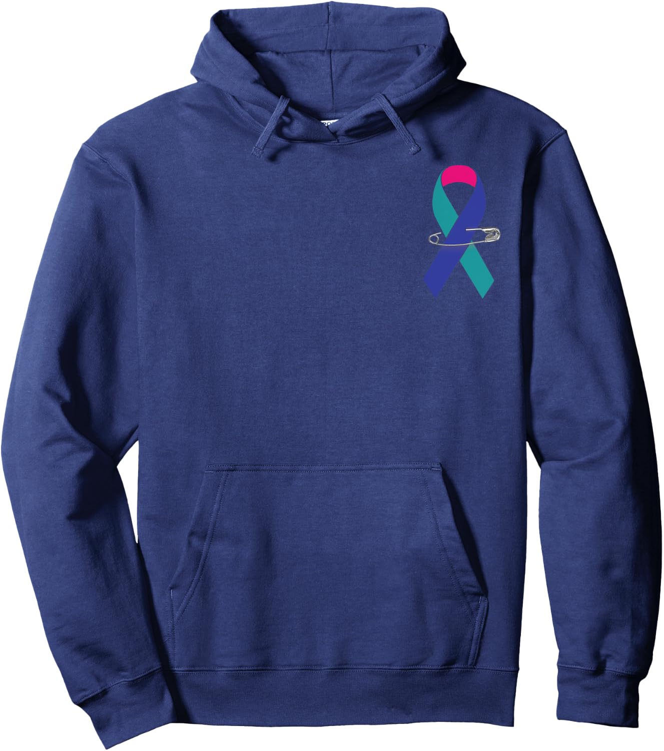 Thyroid Cancer Awareness Walk Support Ribbon Hoodie - Hoodie | Navy