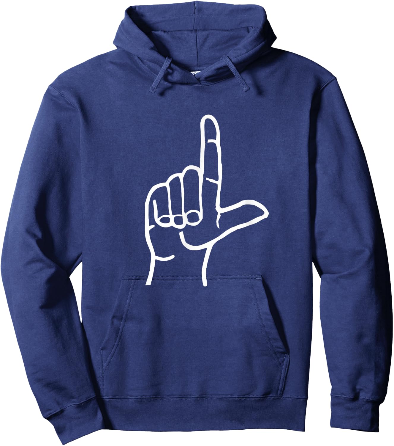 Loser ASL American Sign Language Letter L Finger Spelling Hoodie - Hoodie | Navy