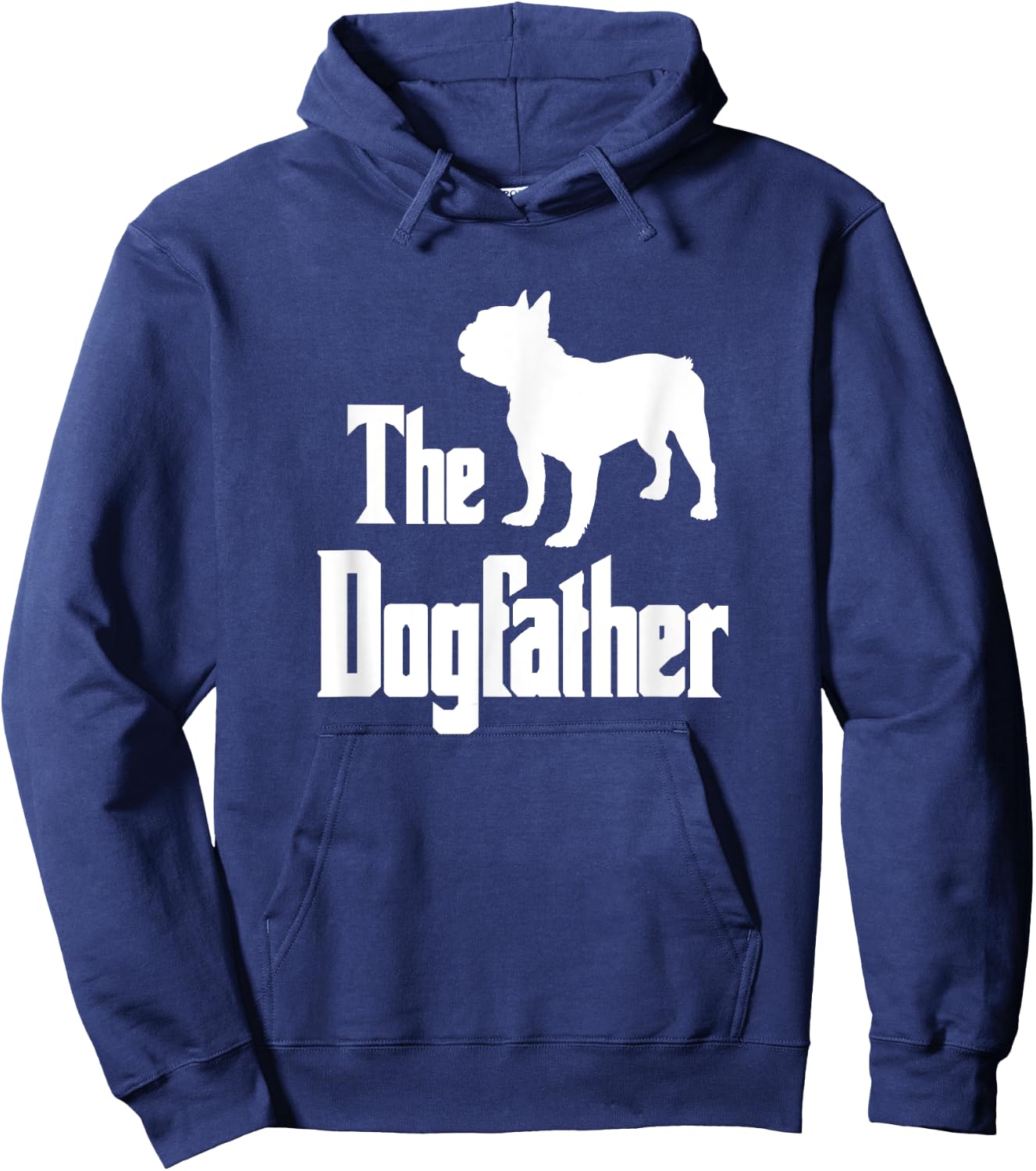 The Dogfather , French Bulldog silhouette, funny dog Hoodie - Hoodie | Navy