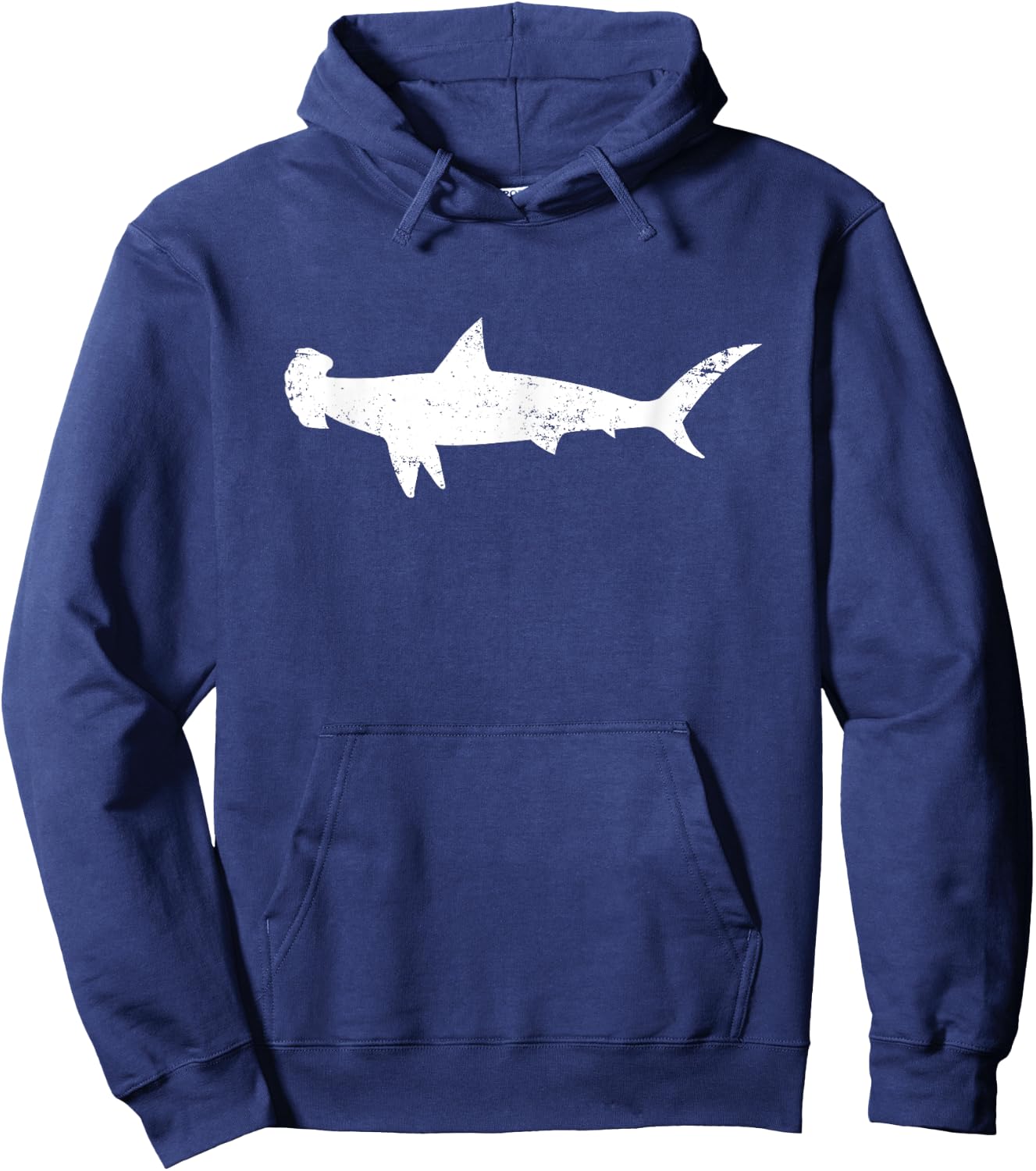 Vintage Distressed Hammerhead Shark Hoodie - Hoodie | Navy