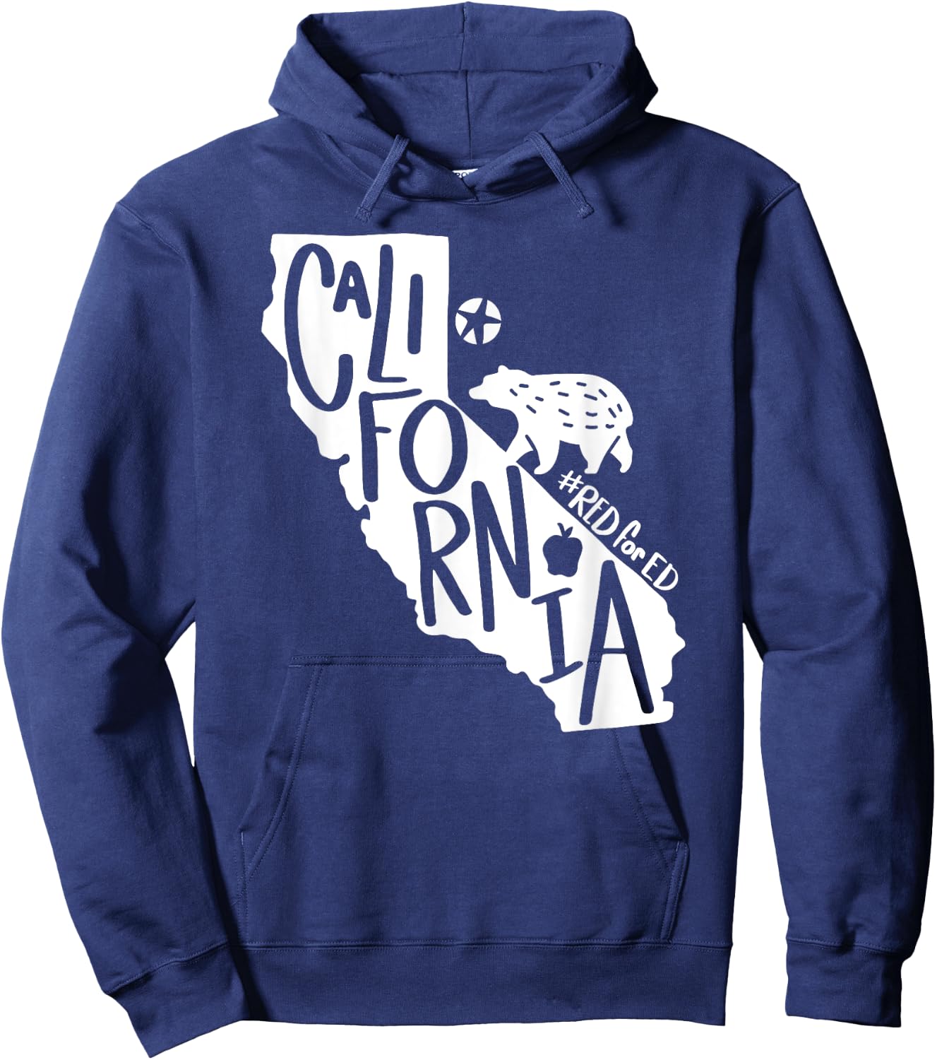 Red For Ed California State Teachers Protest March Strike Women Kids Hoodie - Hoodie | Navy