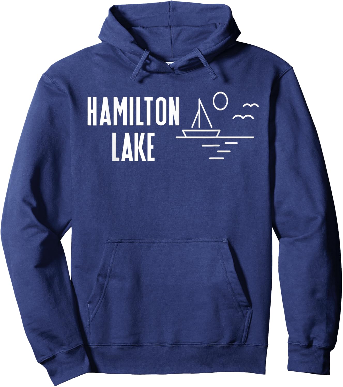 Hamilton Lake Hamilton Indiana Sailboat Hoodie - Hoodie | Navy