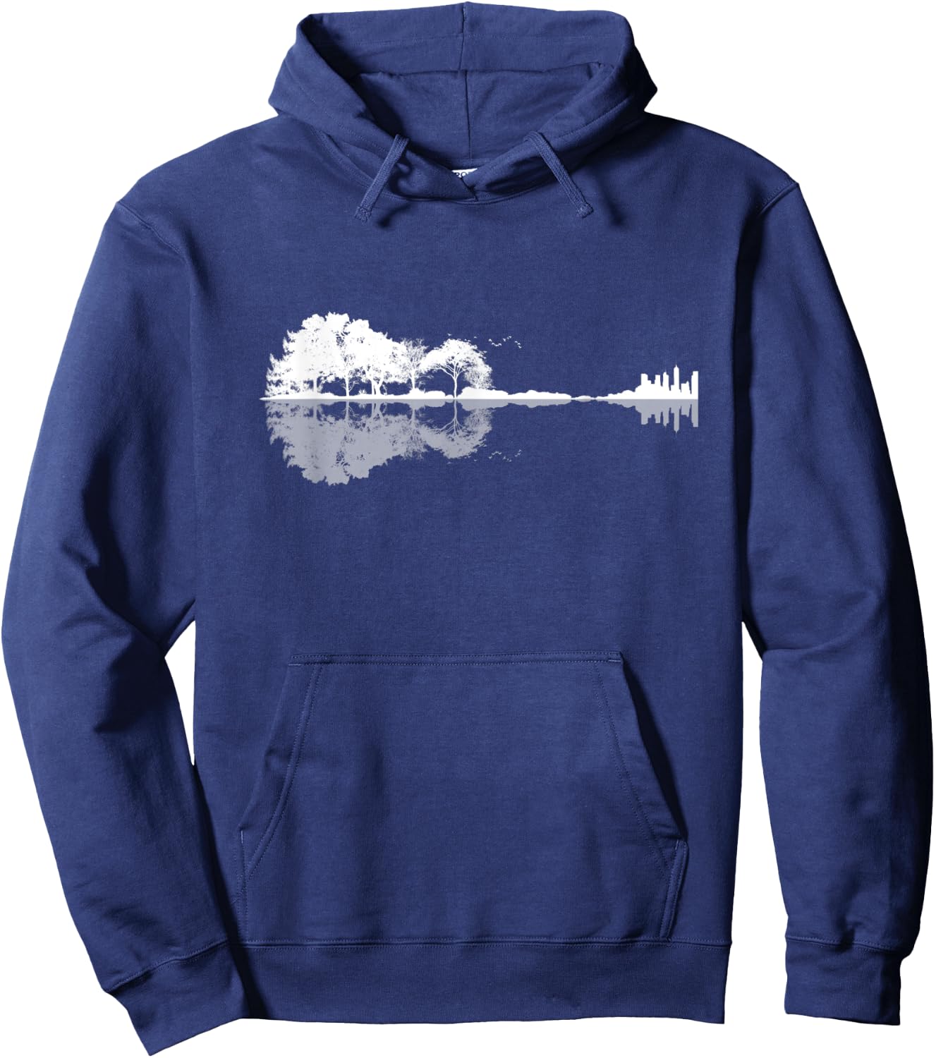 Acoustic Guitar Shirt Nature Forest Bass Guitarist Men Women Hoodie - Hoodie | Navy