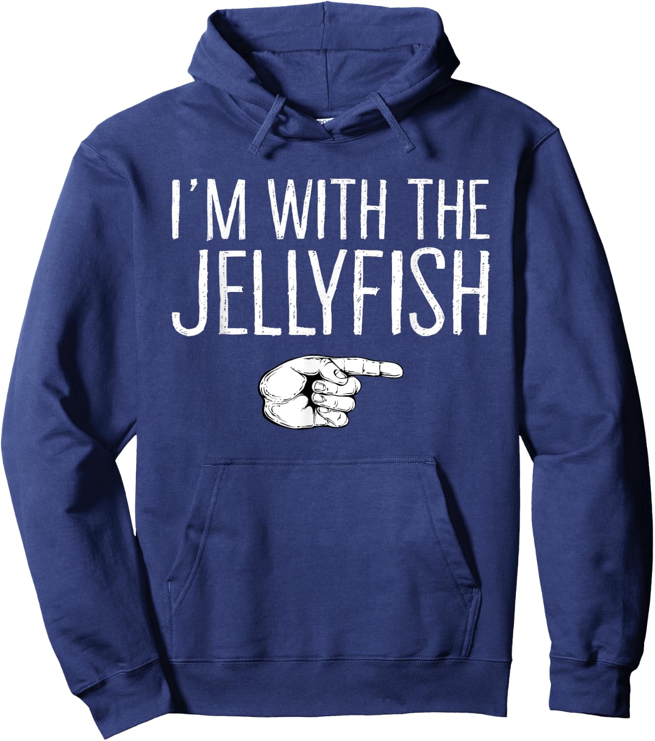 I'm With The Jellyfish Matching Costume Lazy Halloween Party Hoodie - Hoodie | Navy