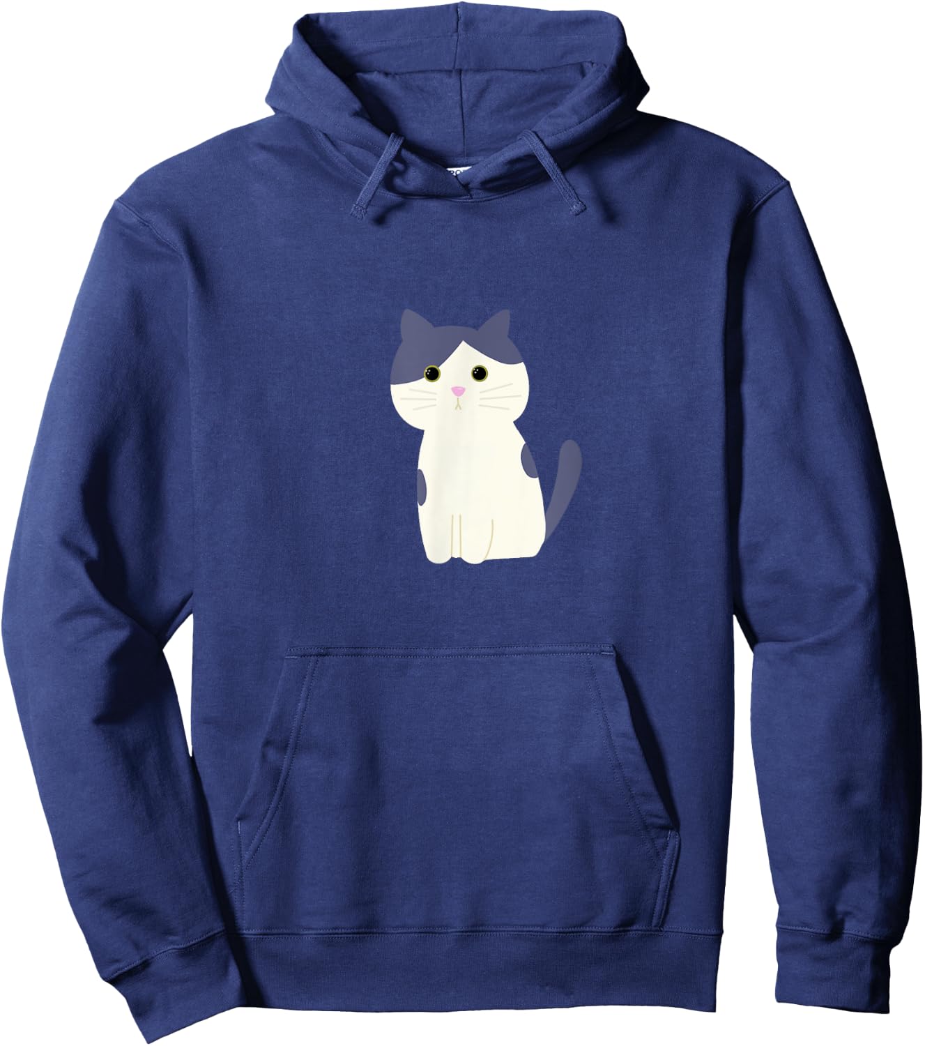 Cute Gray and White Spotted Cat Hoodie - Hoodie | Navy