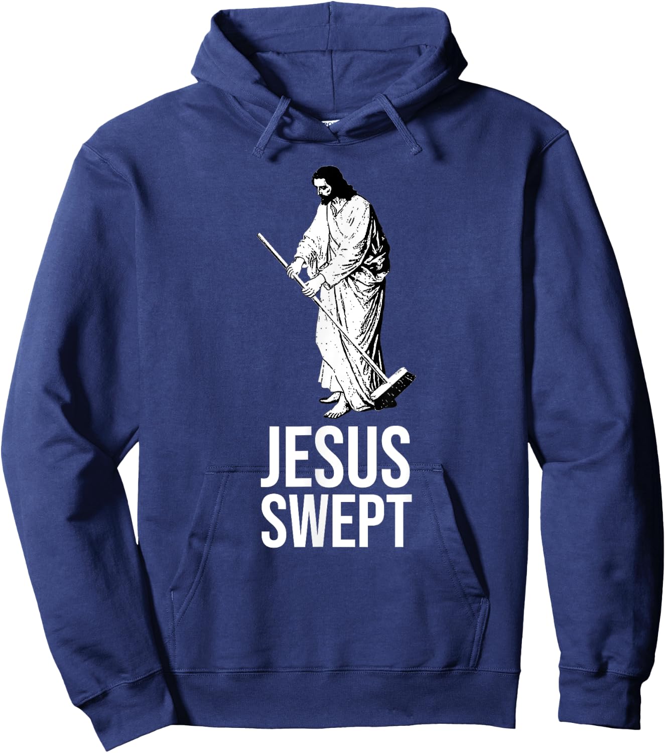 Funny Jesus Swept Drawing Pun. Sacrilege, Humorous Satire Hoodie - Hoodie | Navy