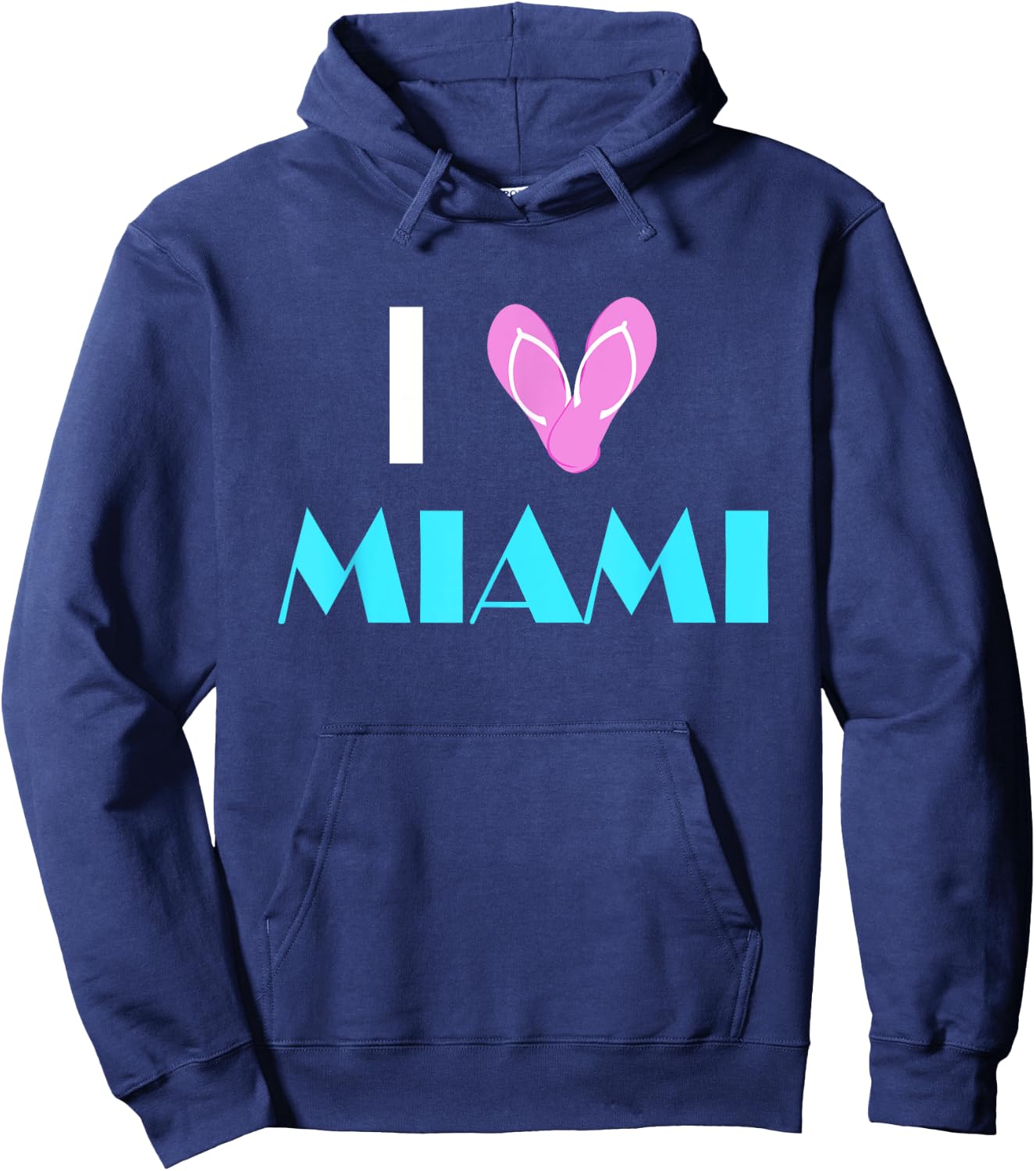 I Love Miami Heart Sandals Miami Pride Beach Vacation Hoodie - Hoodie | Navy