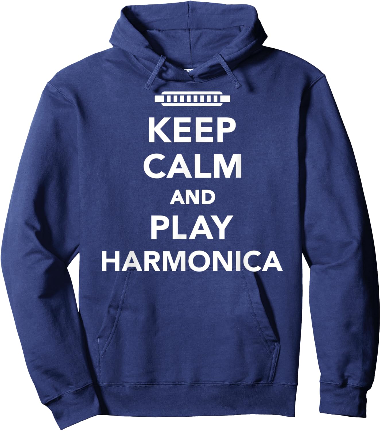 Keep calm and play Harmonica Hoodie - Hoodie | Navy