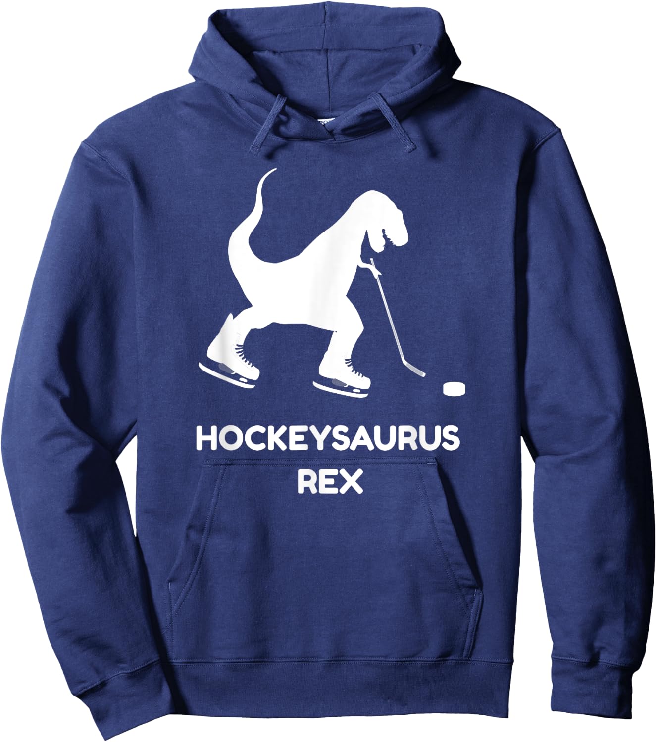 Funny Boys Ice Hockey T Rex Dinosaur T Shirt Hoodie - Hoodie | Navy