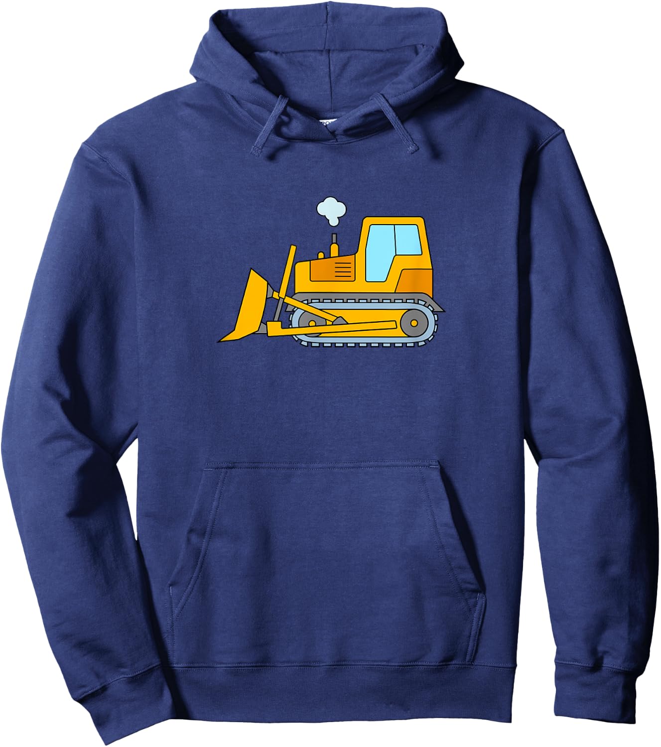 Design with Yellow Dozer Bulldozer Construction Hoodie - Hoodie | Navy