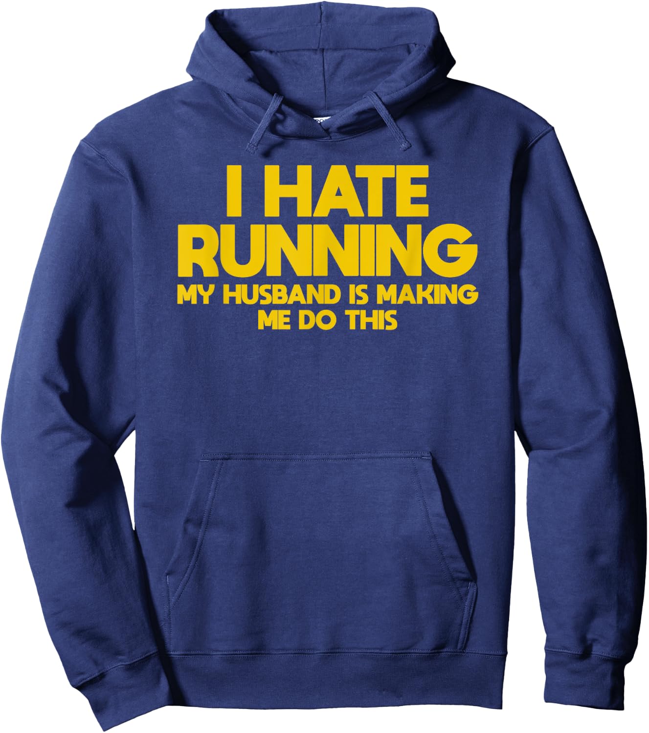 I hate running husband and wife marathon runner Hoodie - Hoodie | Navy
