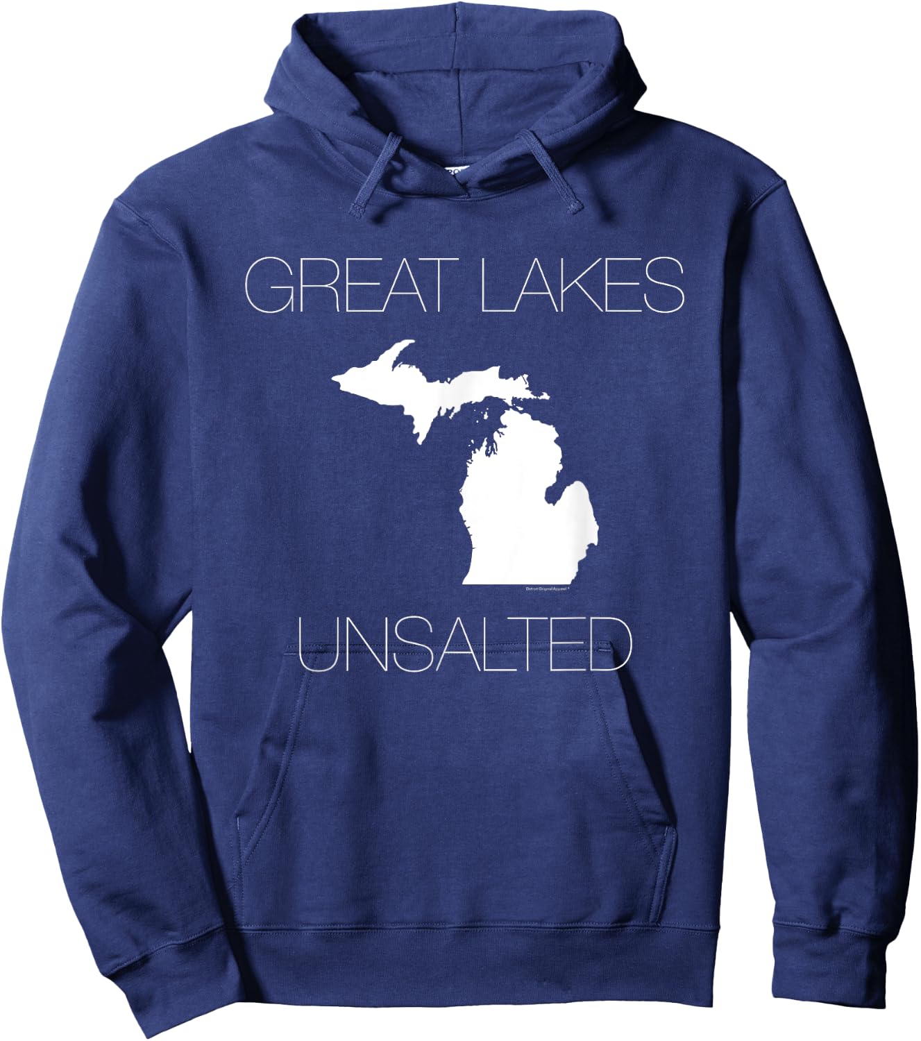 Michigan Midwest T Shirt, Mitten Shirt, Great Lakes Unsalted Hoodie - Hoodie | Navy