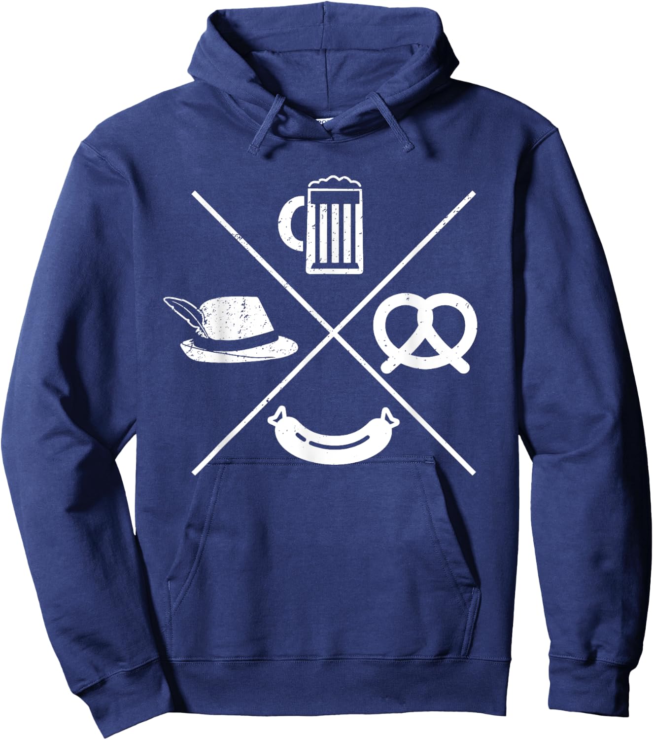 Oktoberfest - Beer Wurst Pretzel Funny German Souvenir Gift Hoodie - Hoodie | Navy