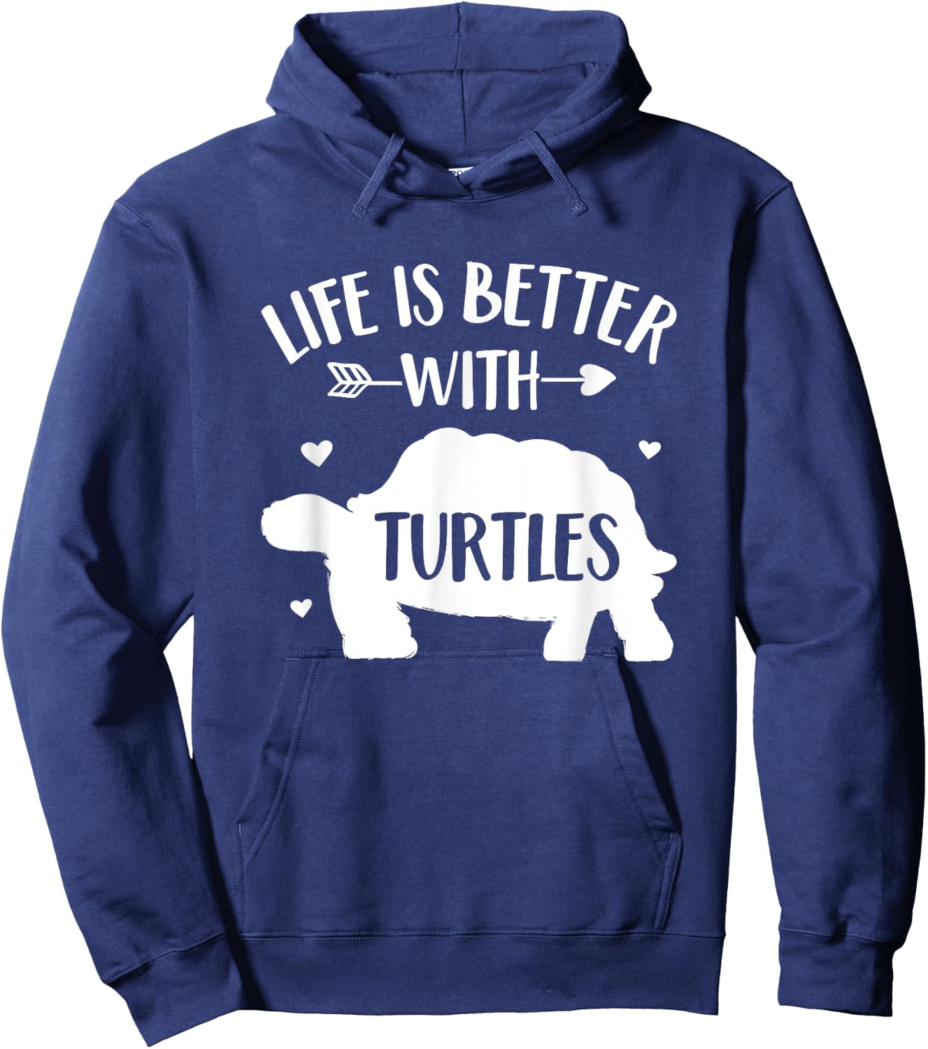 Turtle Lover Gift 'Life Is Better With Turtles' Funny Turtle Hoodie - Hoodie | Navy