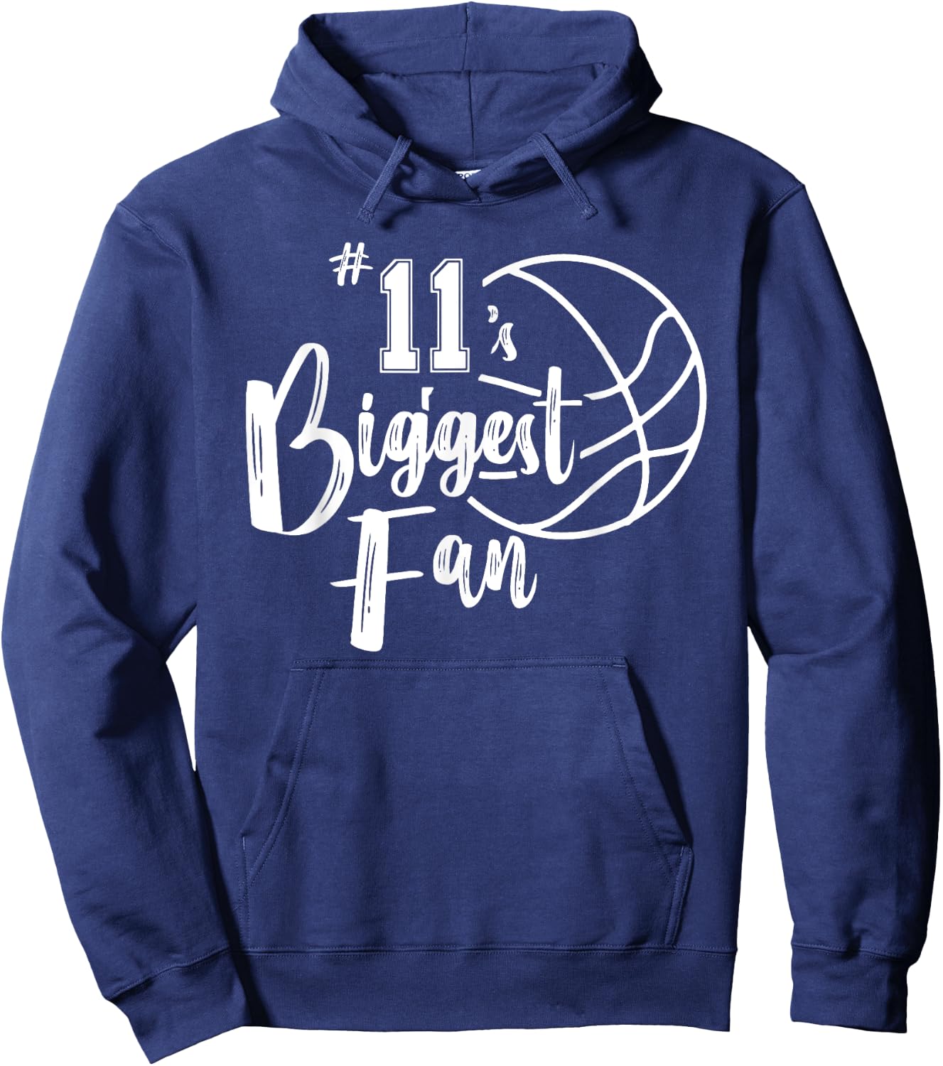 Number 11's Biggest Fan Shirt Basketball Player Mom Dad Hoodie - Hoodie | Navy