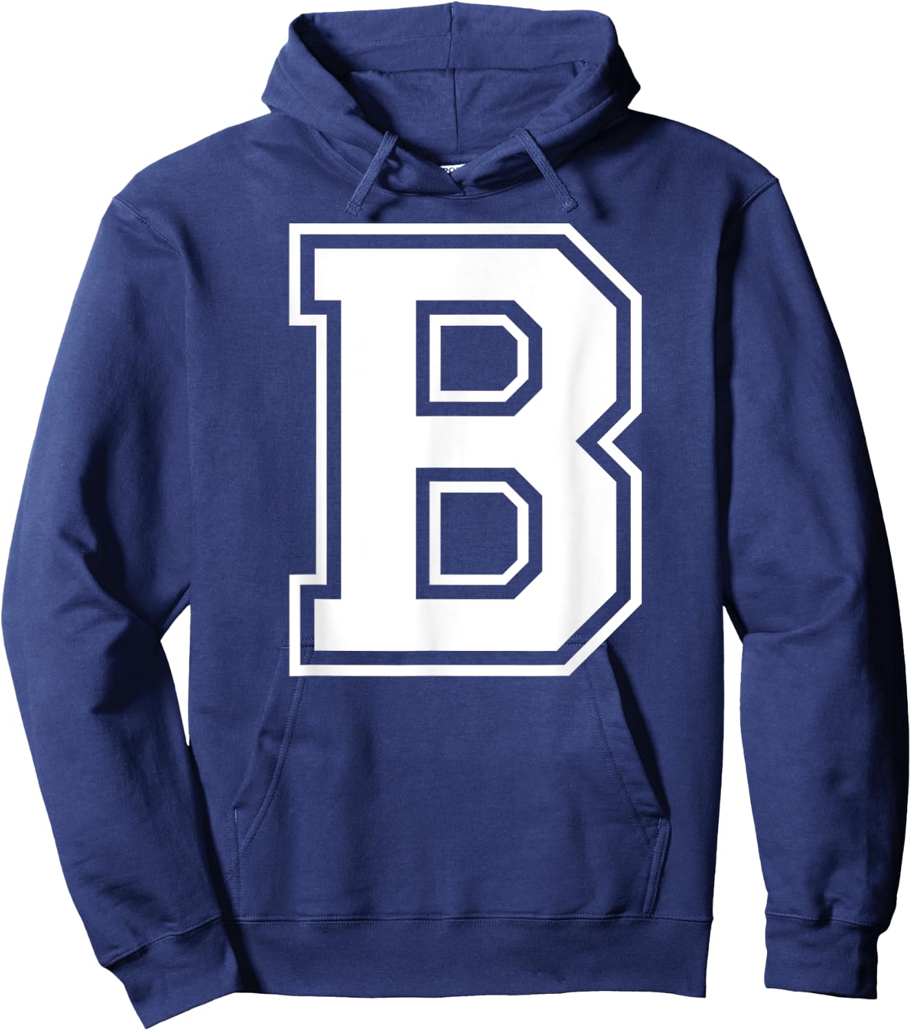Letter B Capital Alphabet College Varsity Monogram Club Hoodie - Hoodie | Navy