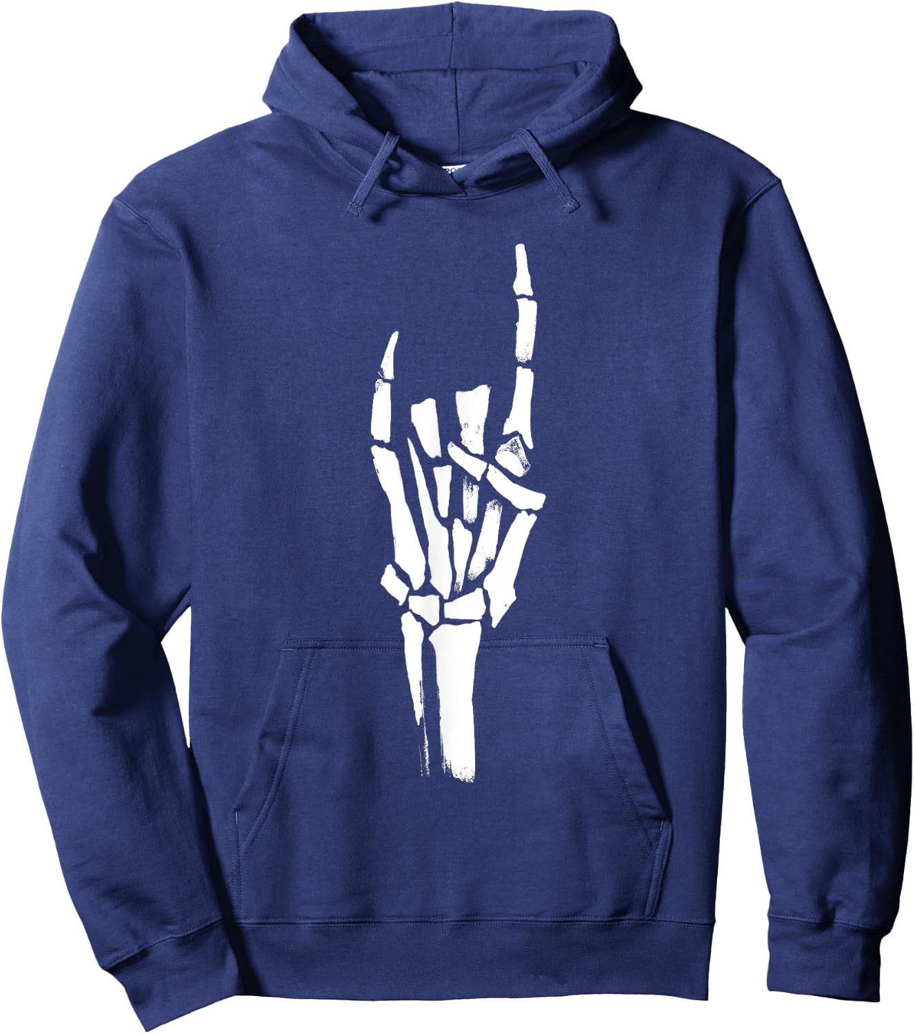 Rock On Skeleton Hand Hoodie - Hoodie | Navy