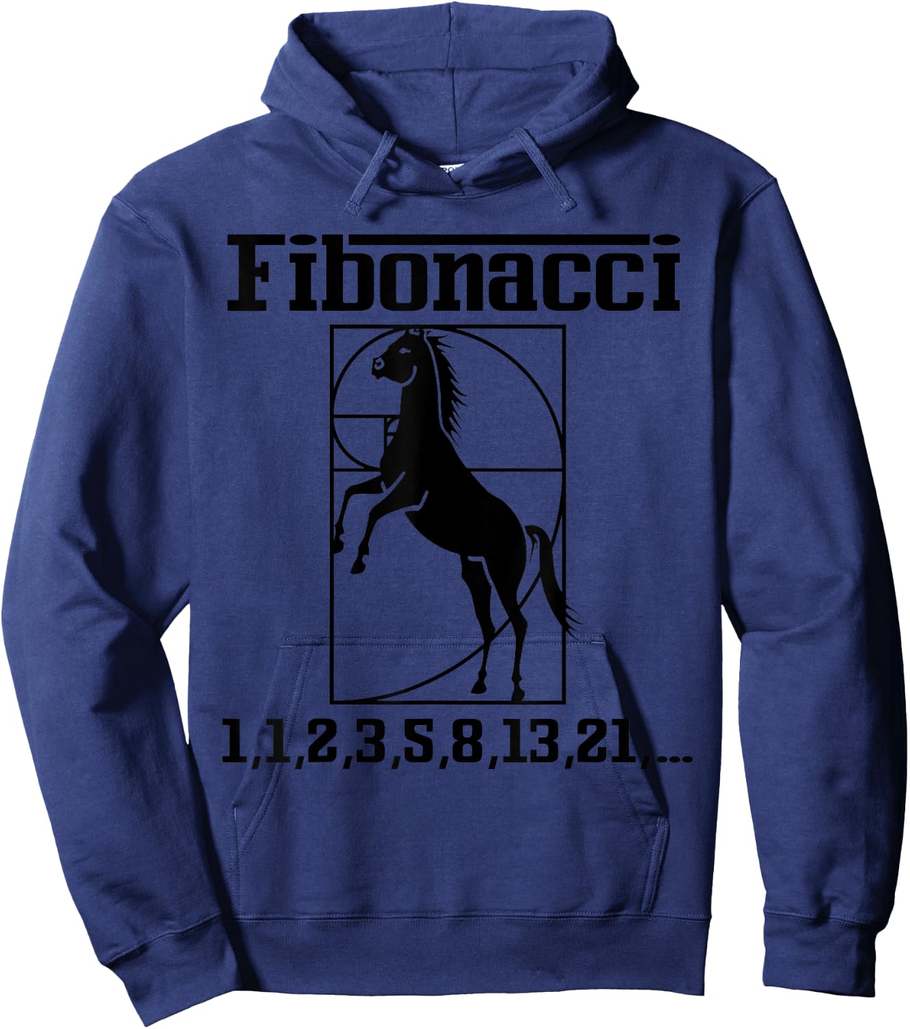 Funny Nerdy Fibonacci Racing Car Horse Math Teacher Gift Men Women Girls Kids Hoodie - Hoodie | Navy