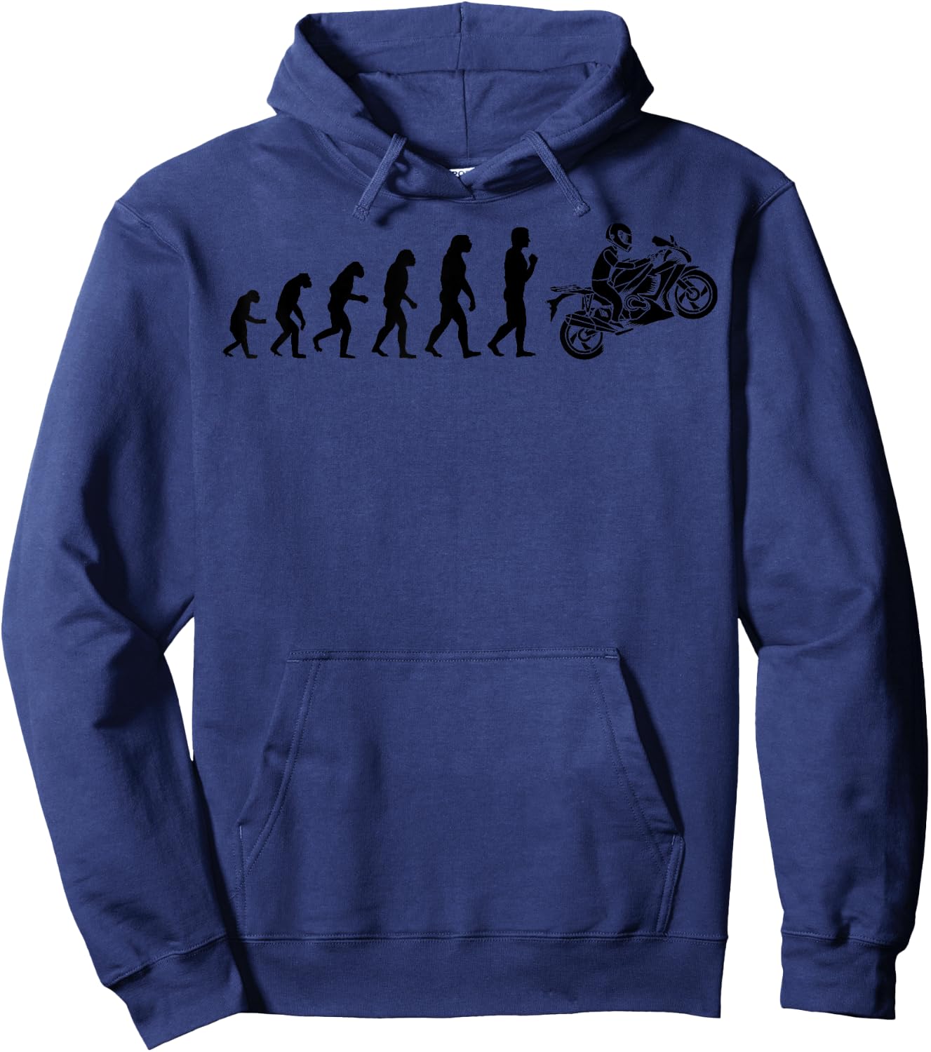 Evolution Motorbike Wheelie | Funny Motor Riders Gift Hoodie - Hoodie | Navy